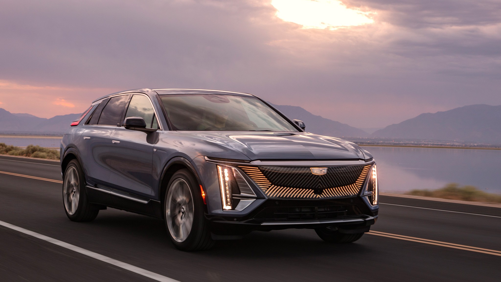 2023 Cadillac Lyriq EV in motion 3