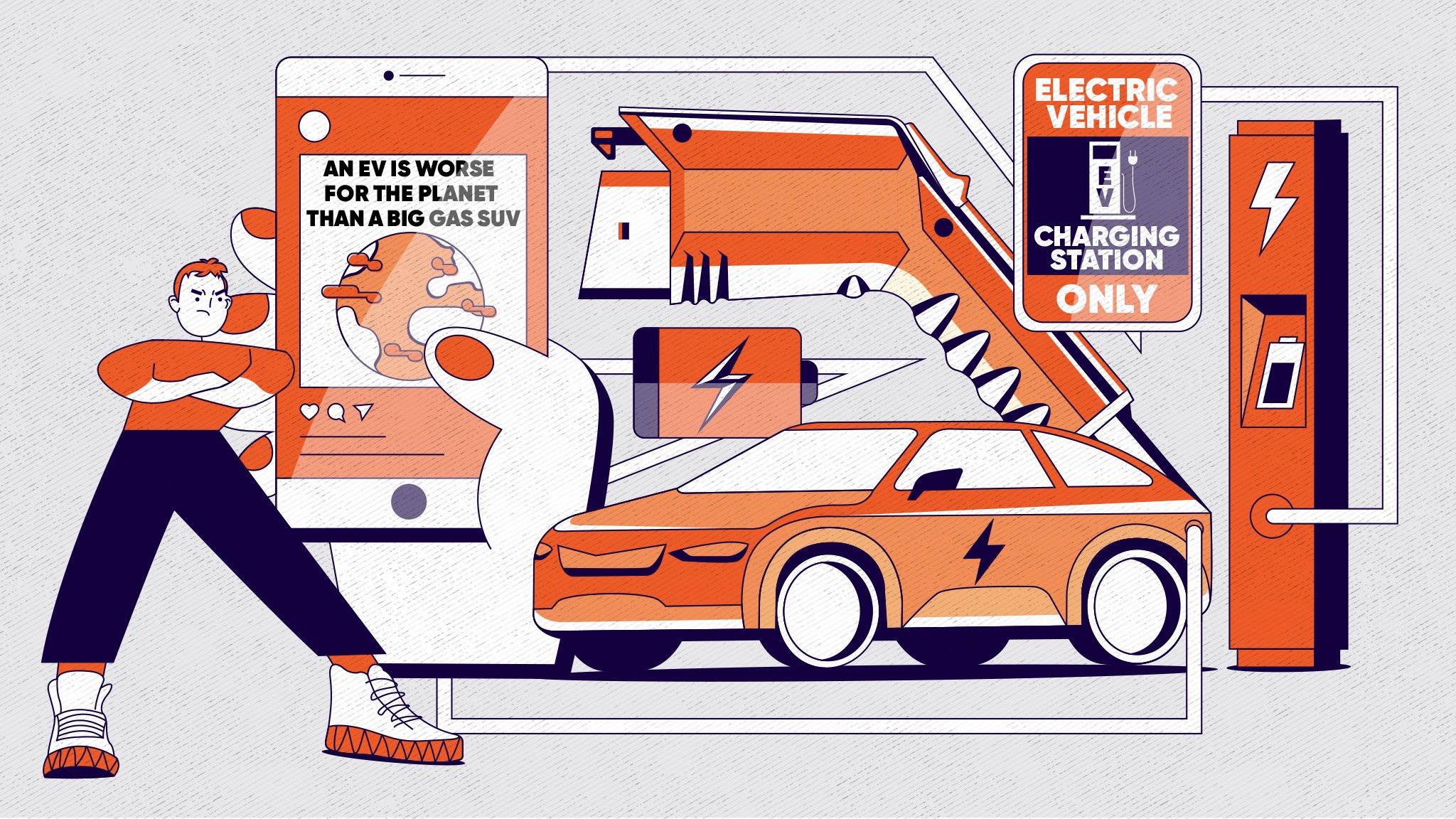 000 lies about why electric cars are bad motortrend ryan lugo illustration