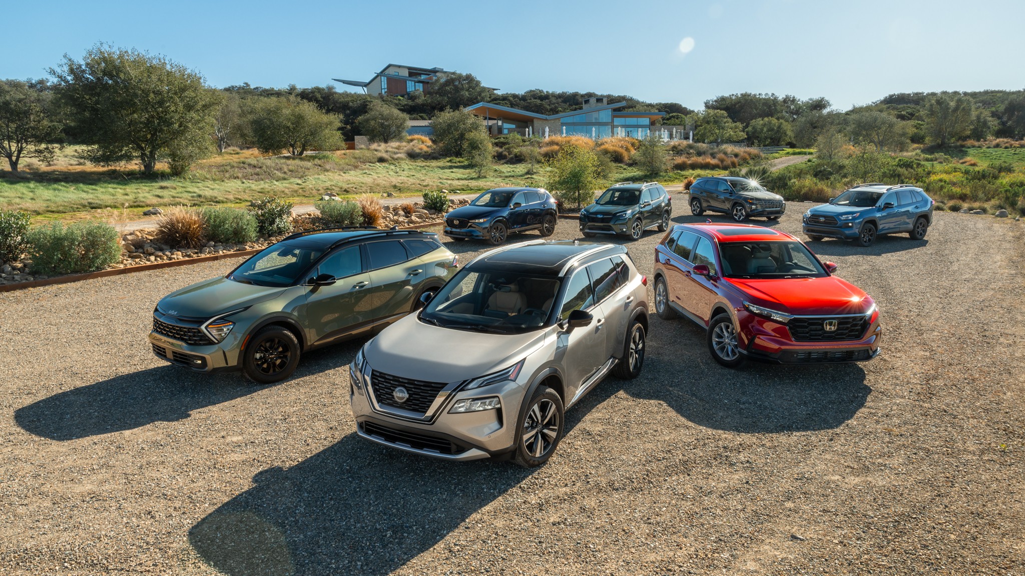2023 Honda CR V AWD EX L vs 2022 Hyundai Tucson Limited AWD vs 2023 Kia Sportage X Pro AWD Prestige vs 2023 Mazda CX 5 2 5T AWD vs 2023 Nissan Rogue Platinum AWD vs 2023 Subaru Forester Touring vs 2022 Toyota RAV4 TRD Off Road 8