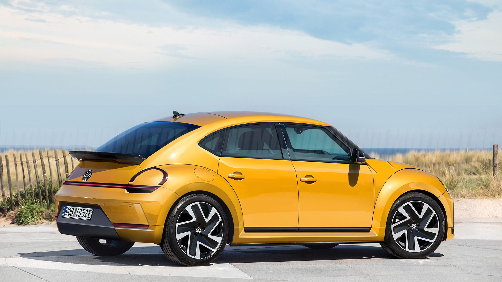 2025 volkswagen e beetle id render rear three quarters WEB
