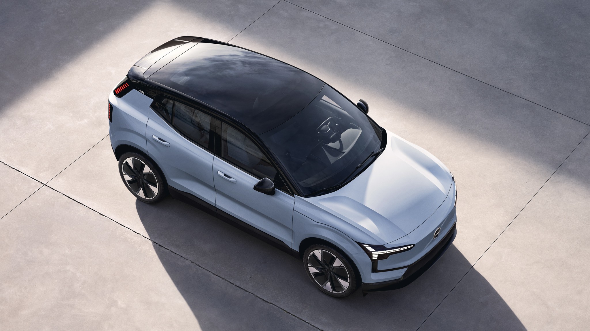 022 2025 Volvo EX30 top three quarters view