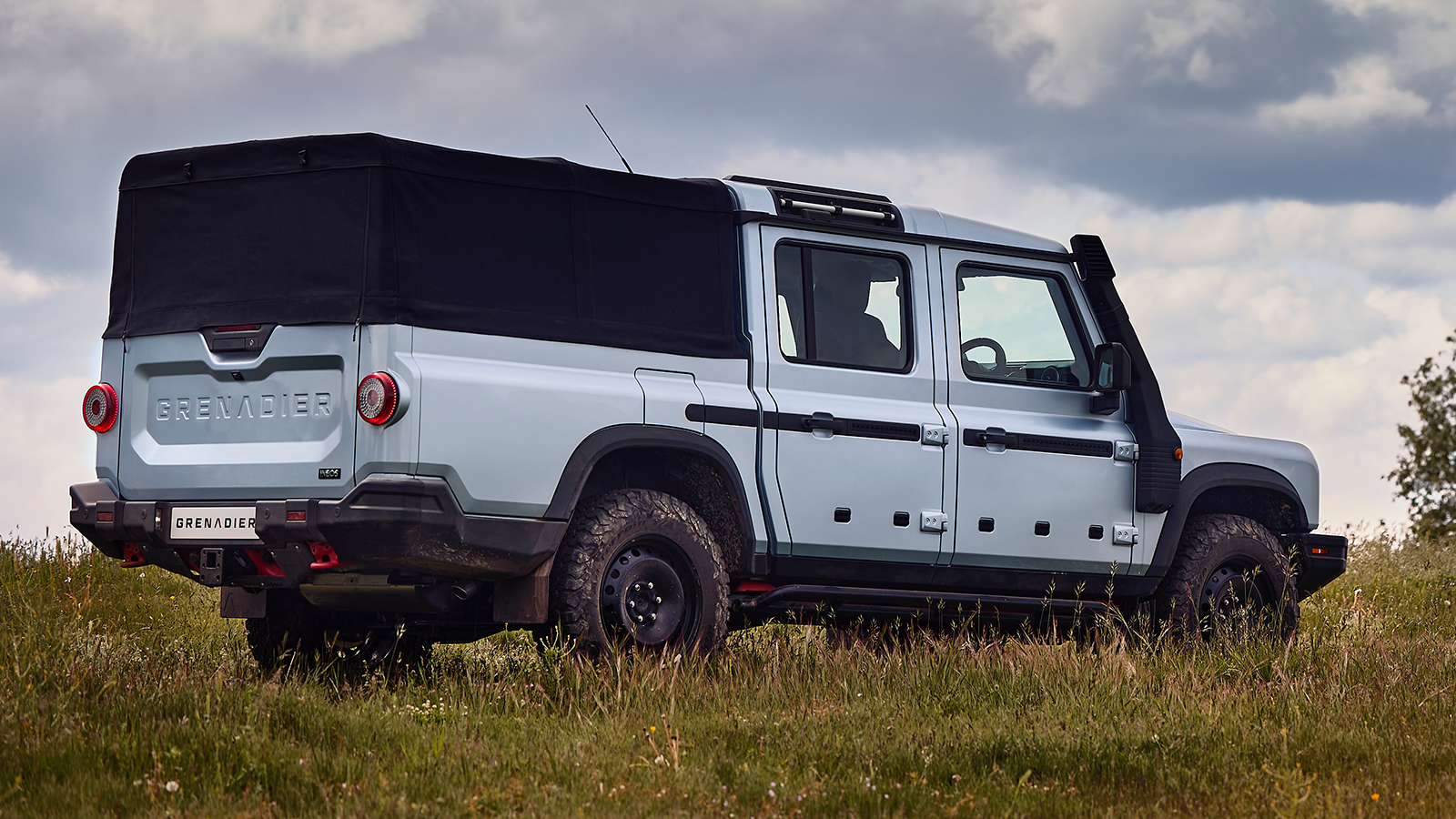 Ineos Grenadier Quartermaster off road pickup truck covered bed