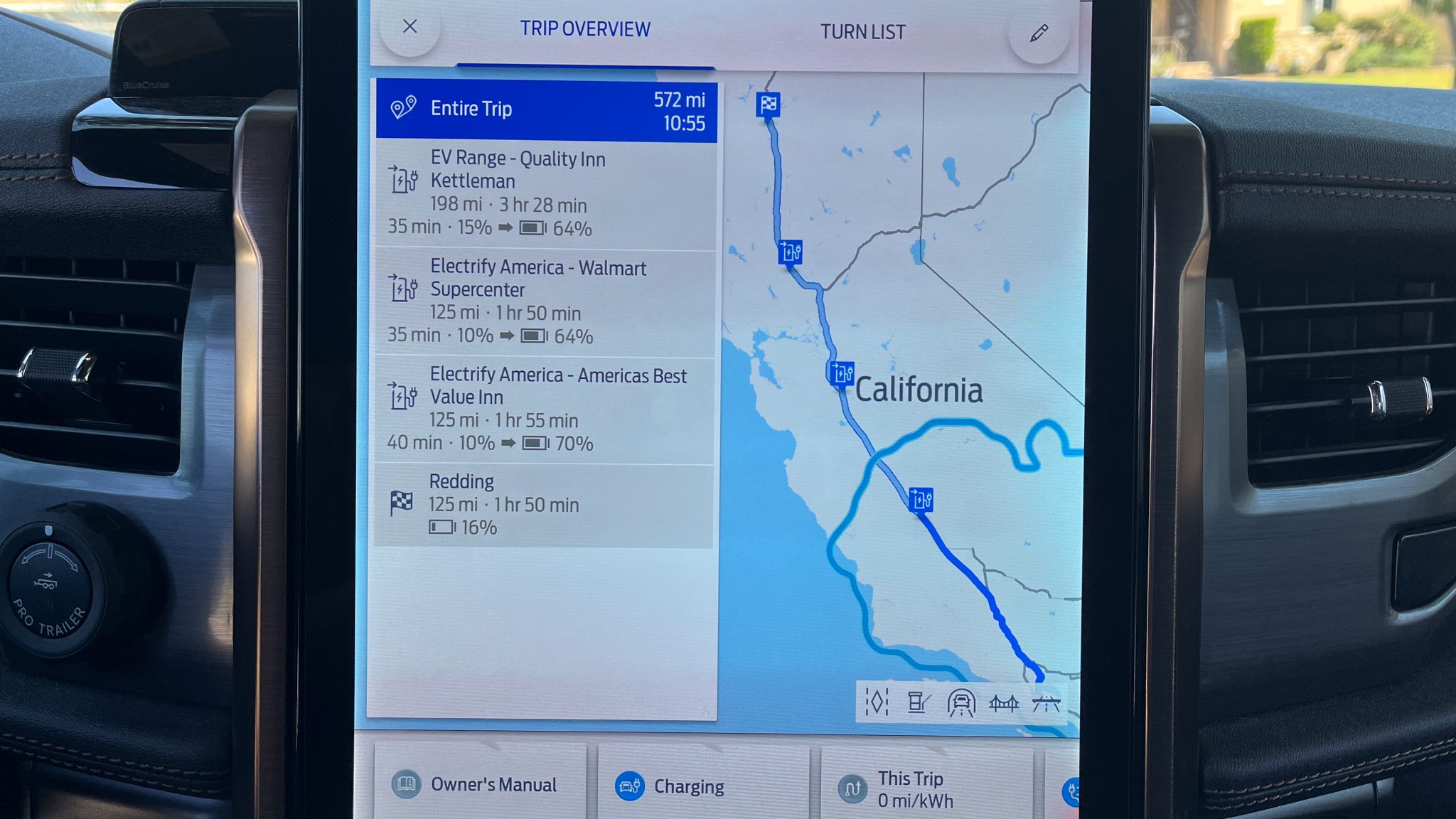 F 150 Lightning Route Example chargers