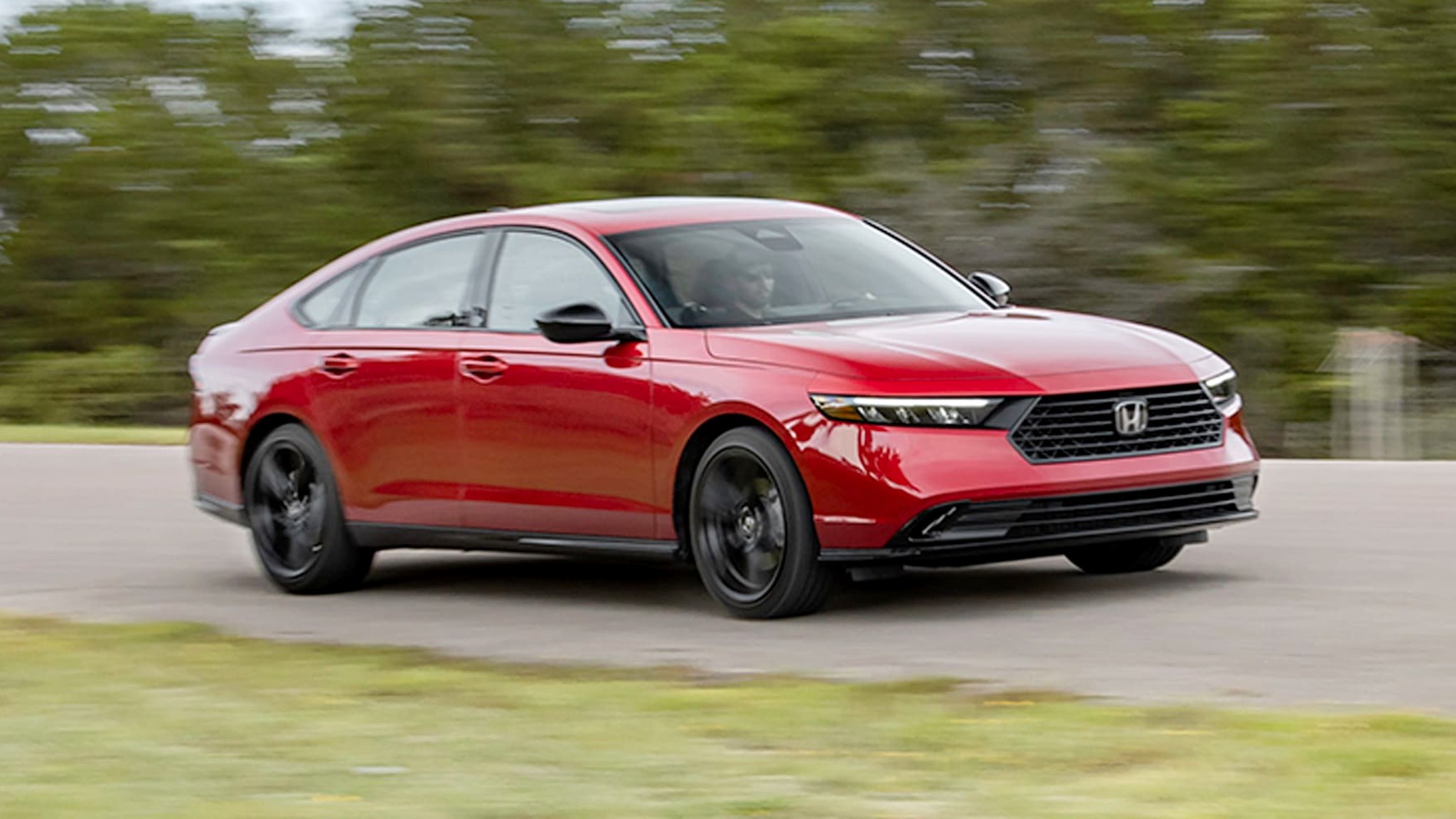 028 2024 Honda Accord Hybrid front three quartersin action