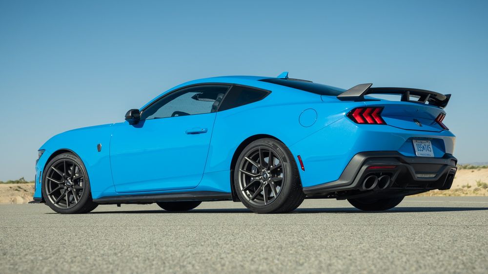 017 2024 Ford Mustang Dark Horse rear three quarter view