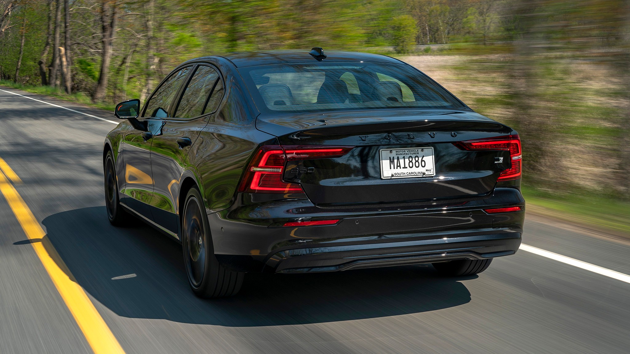 18 2024 Volvo S60 Recharge AWD Black Edition rear view