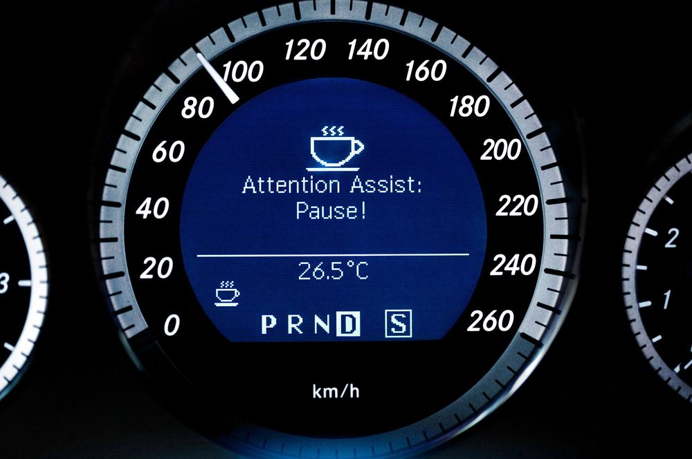 Mercedes Benz Attention Assist instrument cluster warning