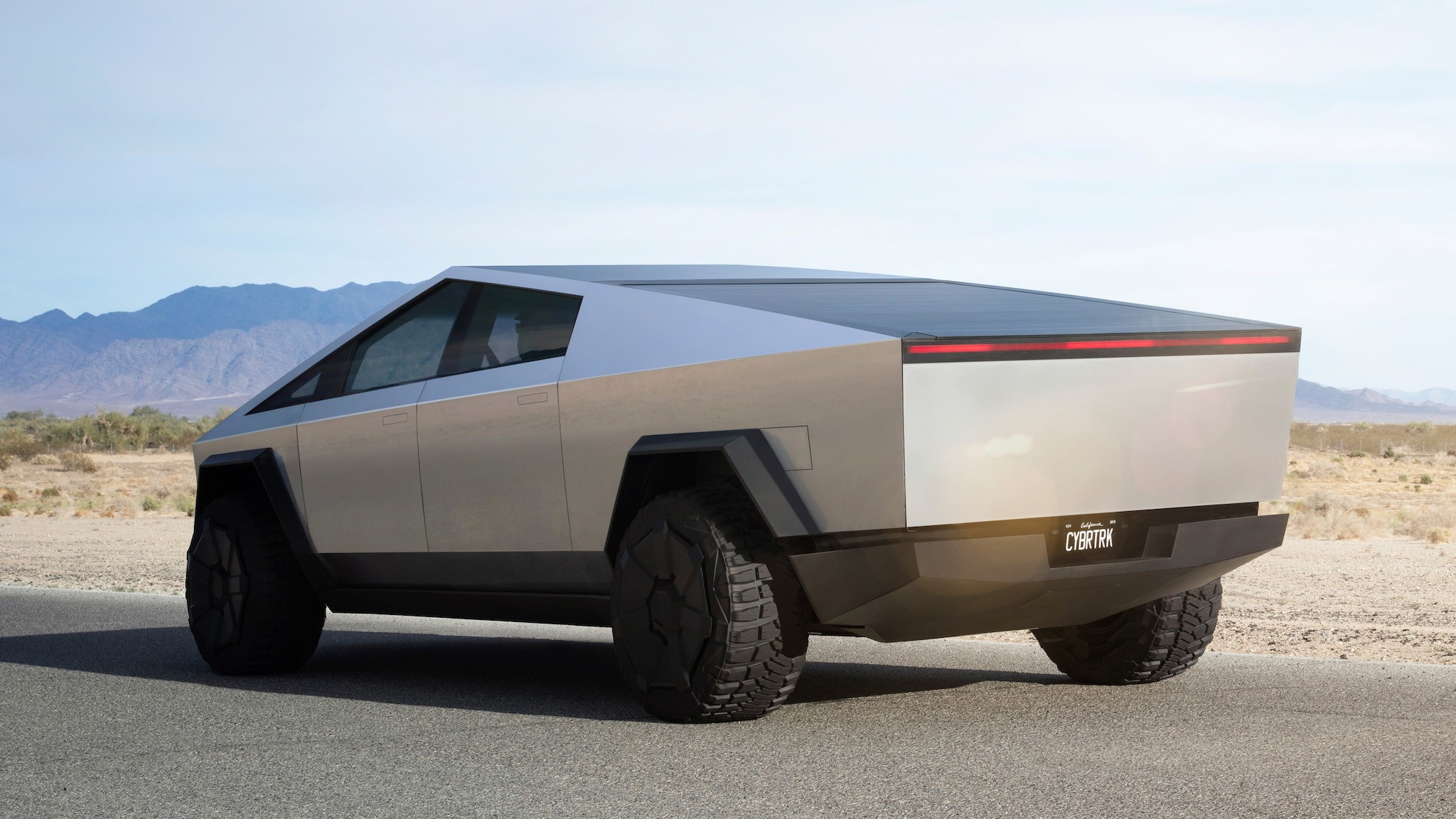 Tesla Cybertruck Electric Pickup Truck Rear 3 4 with Taillamps Bumper and Taillights