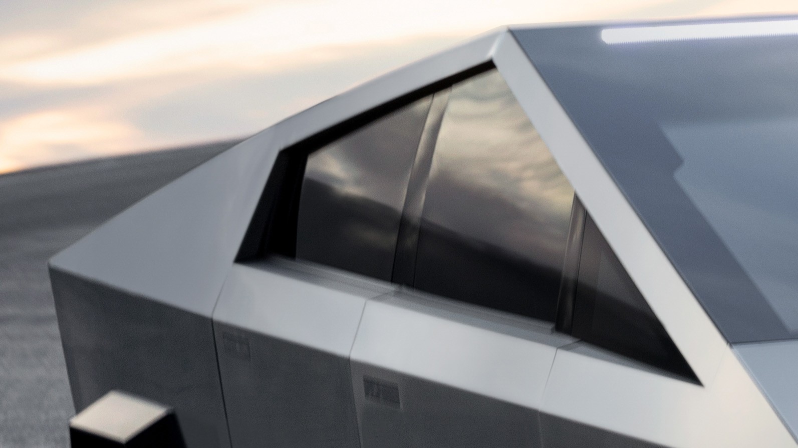 Tesla Cybertruck Electric Pickup Truck Side Windows and Roof
