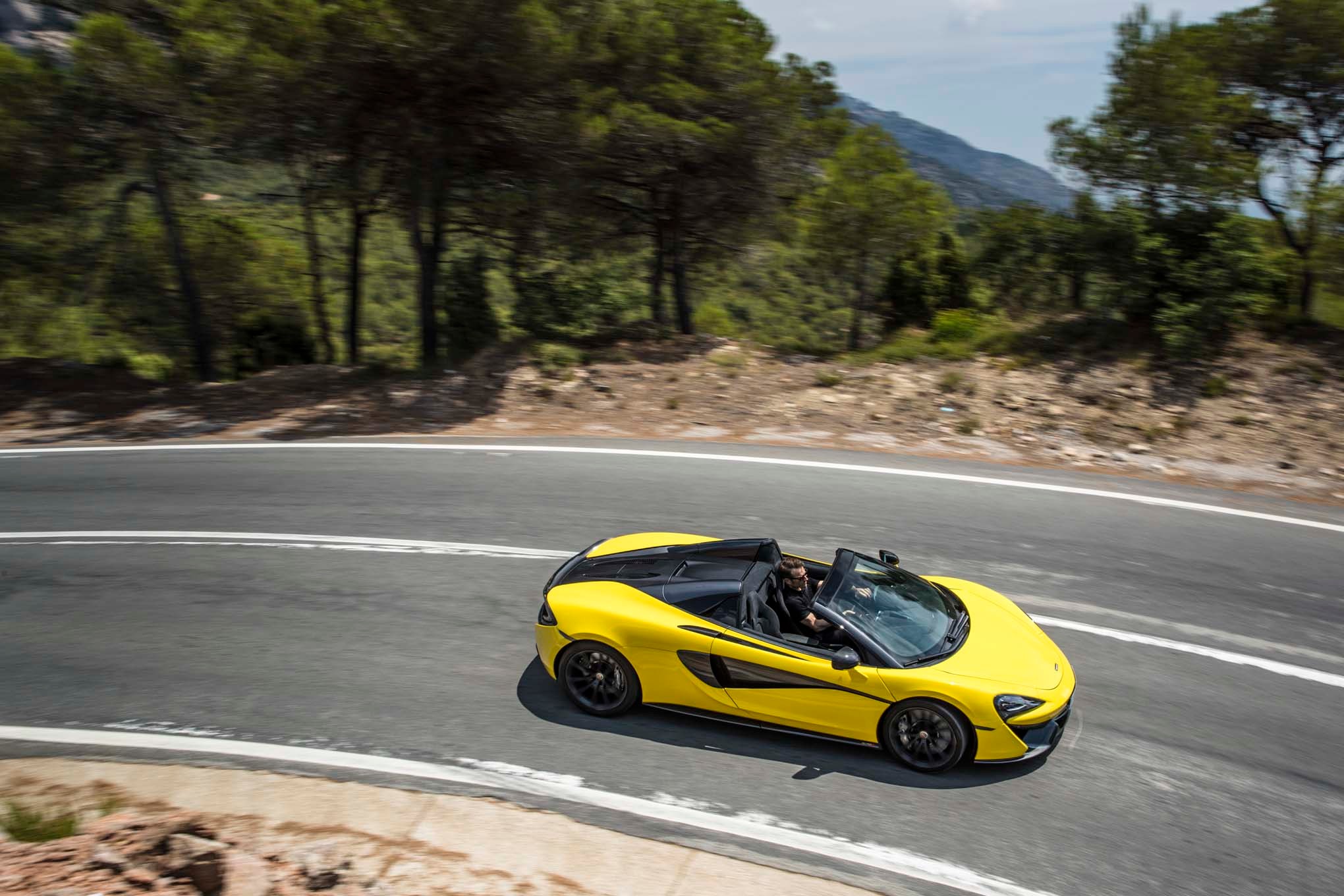 2017 Mclaren 570S Spider side in motion