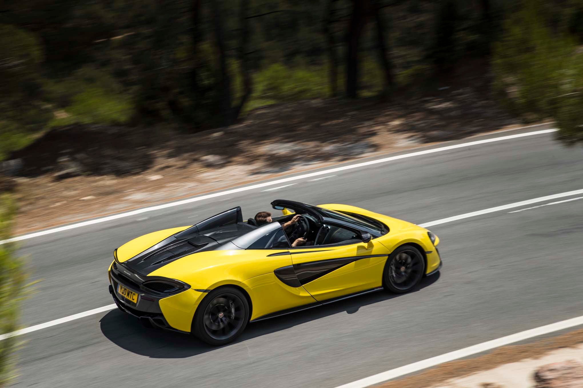 2017 Mclaren 570S Spider rear side in motion