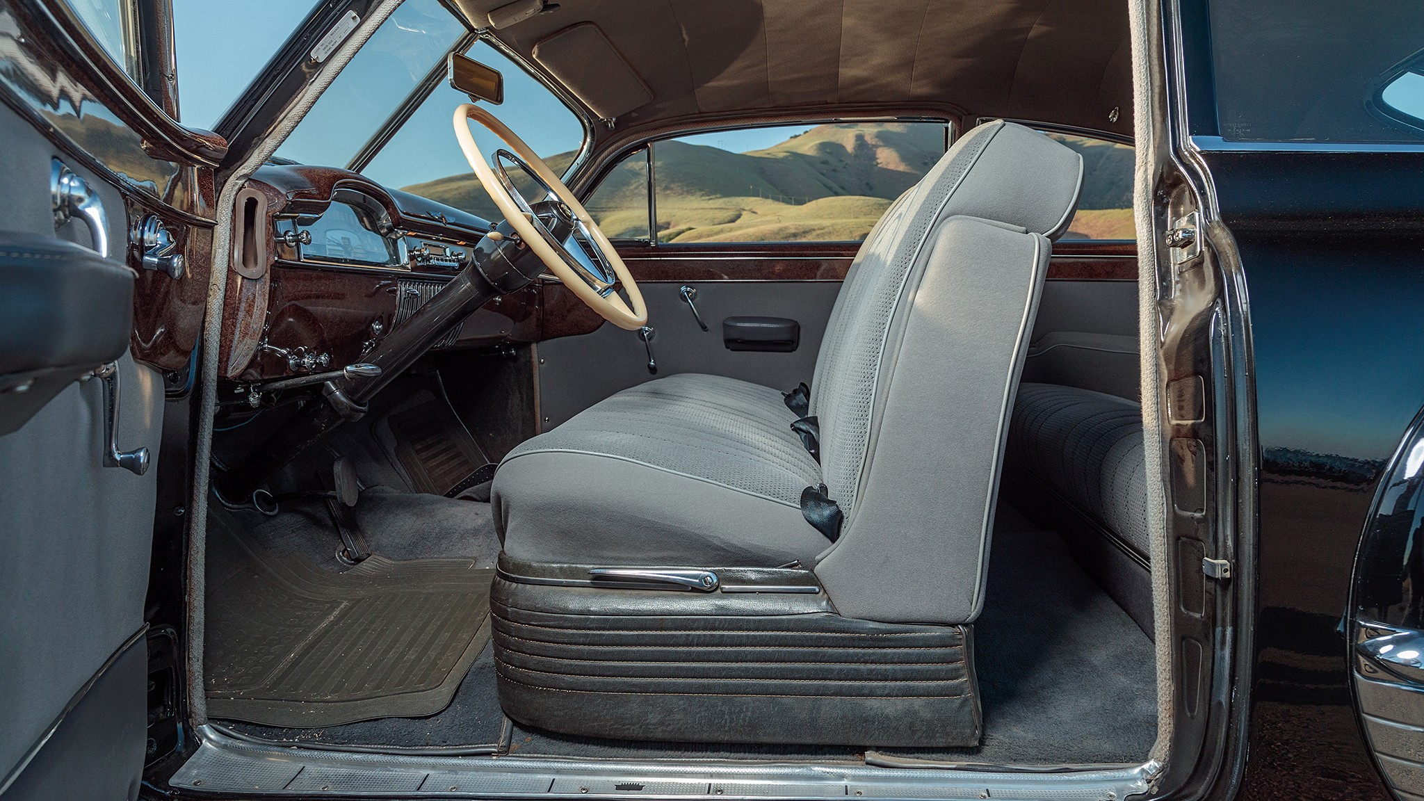1949 Cadillac Series 62 Sedanette front interior seats 2
