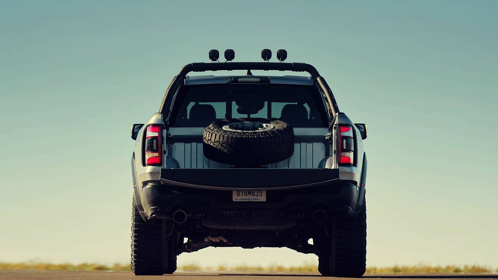 2021 Ram 1500 TRX rear with spare tire and wheel carrier