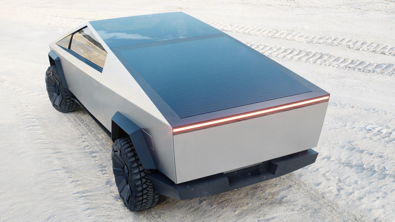 Tesla Cybertruck Electric Pickup Bed with Roll Up Tonneau Closed
