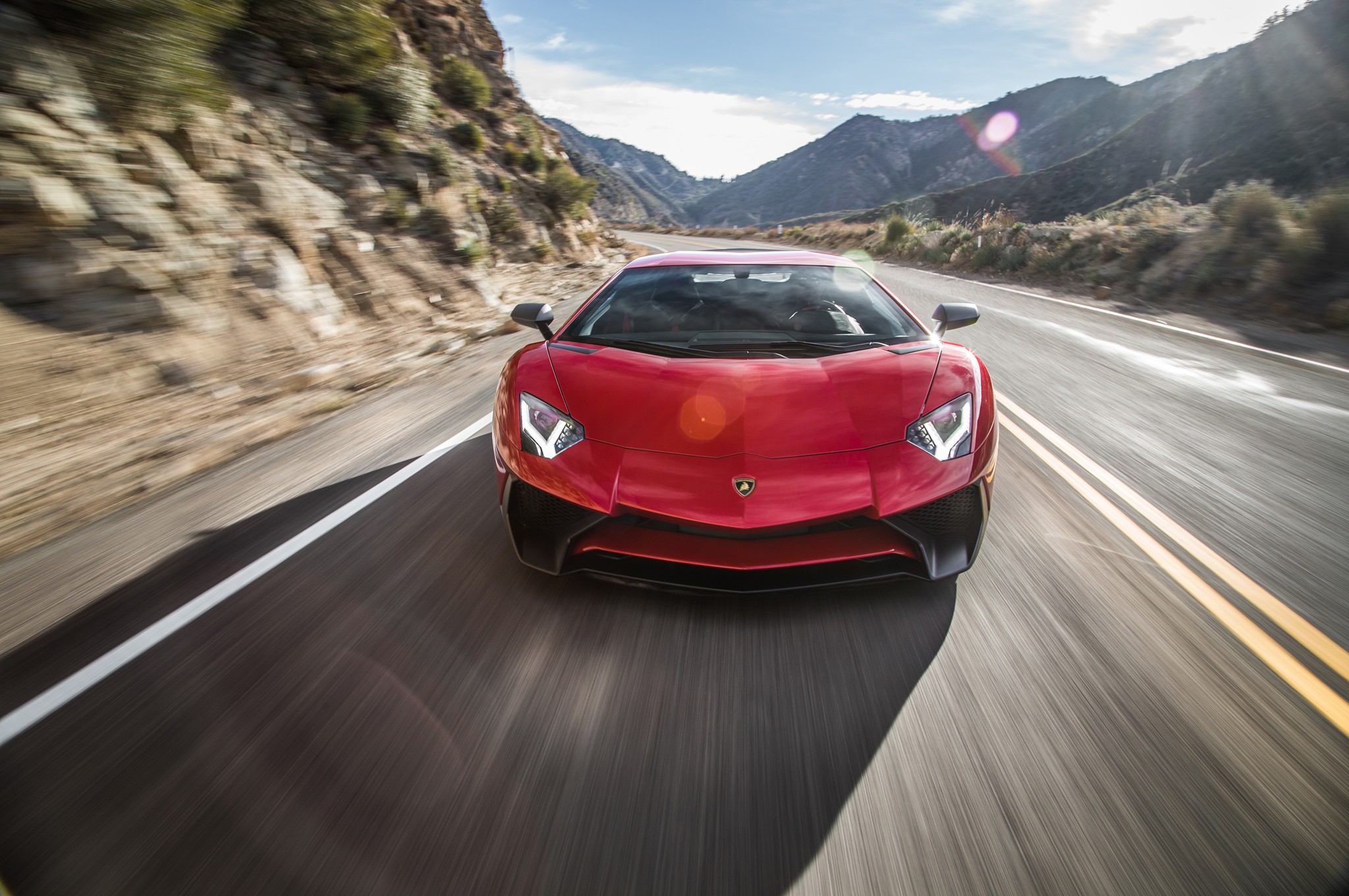 2015 Lamborghini Aventador LP750 4 SV front end in motion 03
