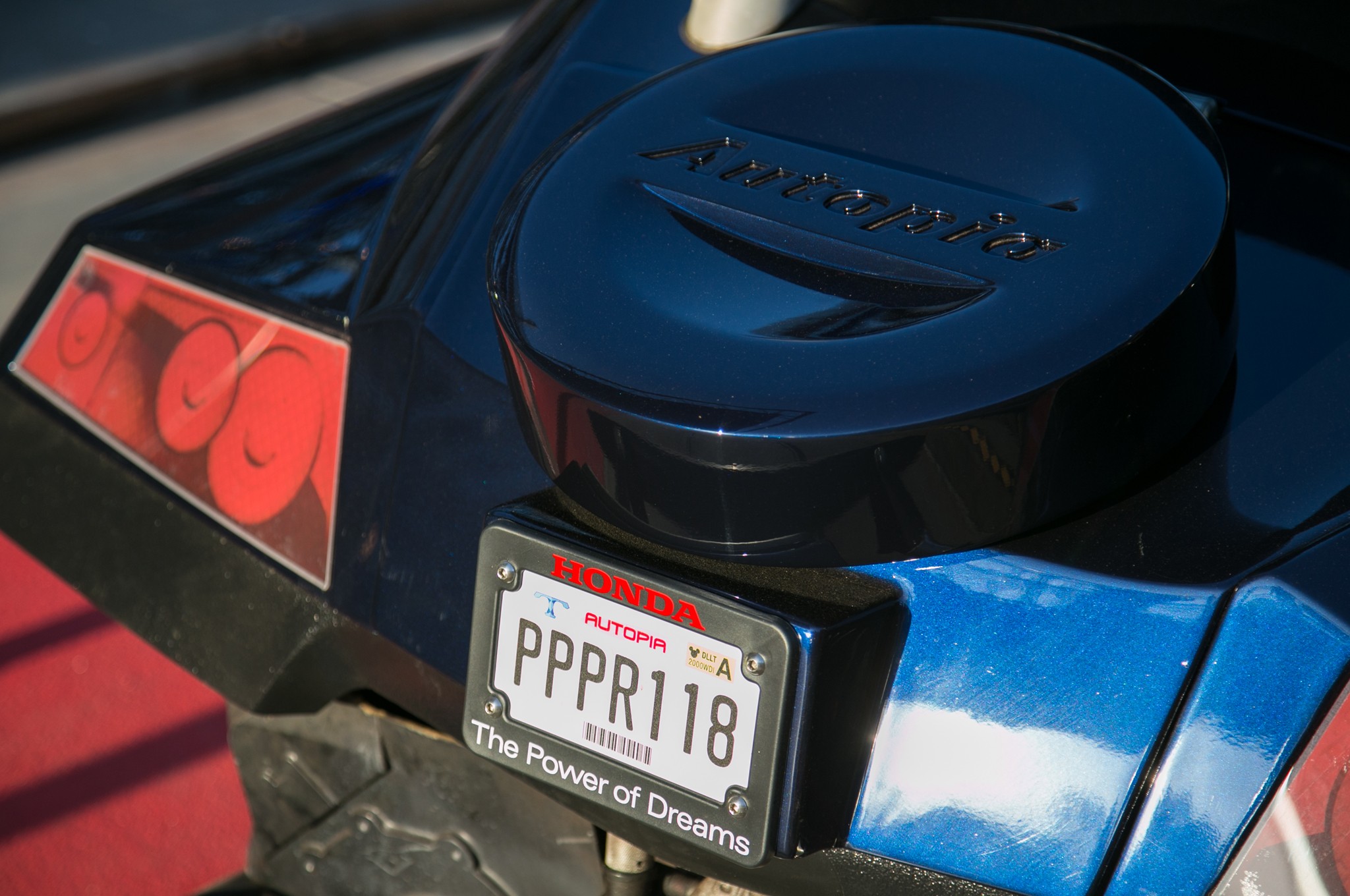 Disneyland Autopia Refresh powered by Honda rear plate