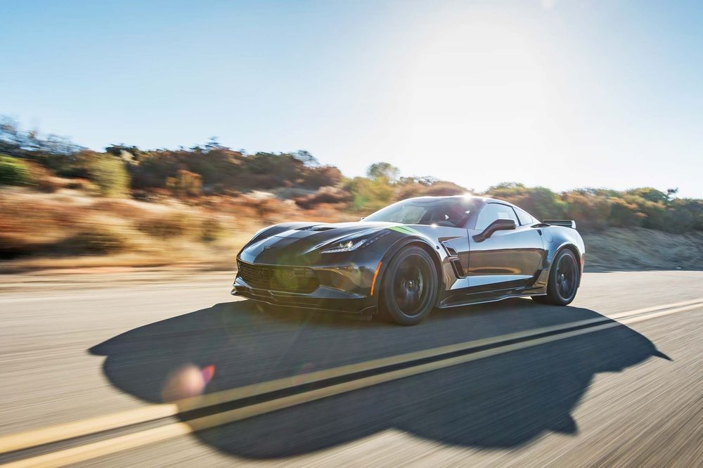 2017 Chevrolet Corvette Grand Sport front three quarter in motion