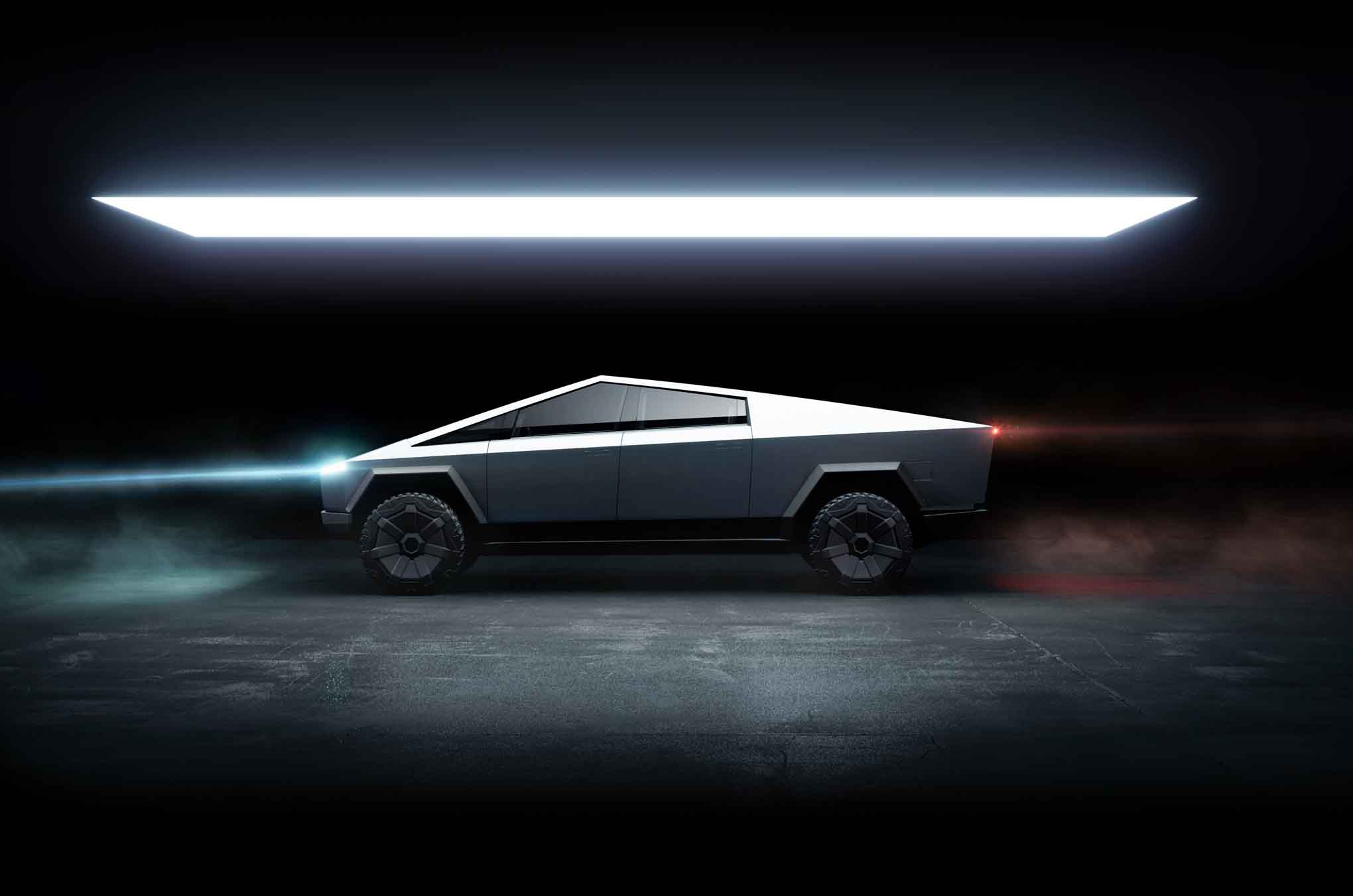 tesla cybertruck side