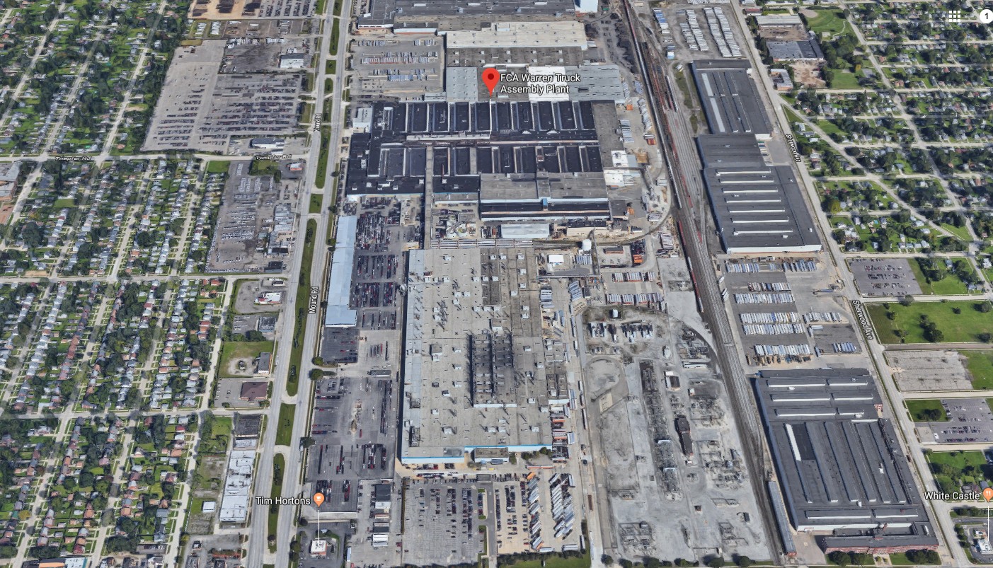 11 FCA Warren Truck Assembly Plant aerial view Google