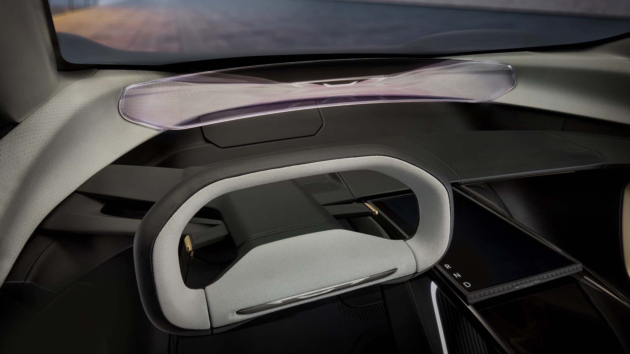 The sculpted cockpit of the Chrysler Halcyon Concept is centered