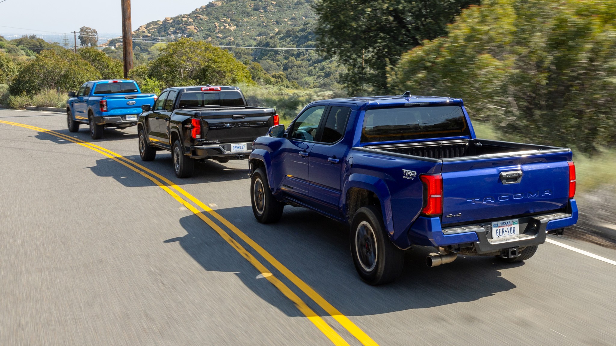 016 2024 toyota tacoma vs ford ranger vs chevrolet colorado