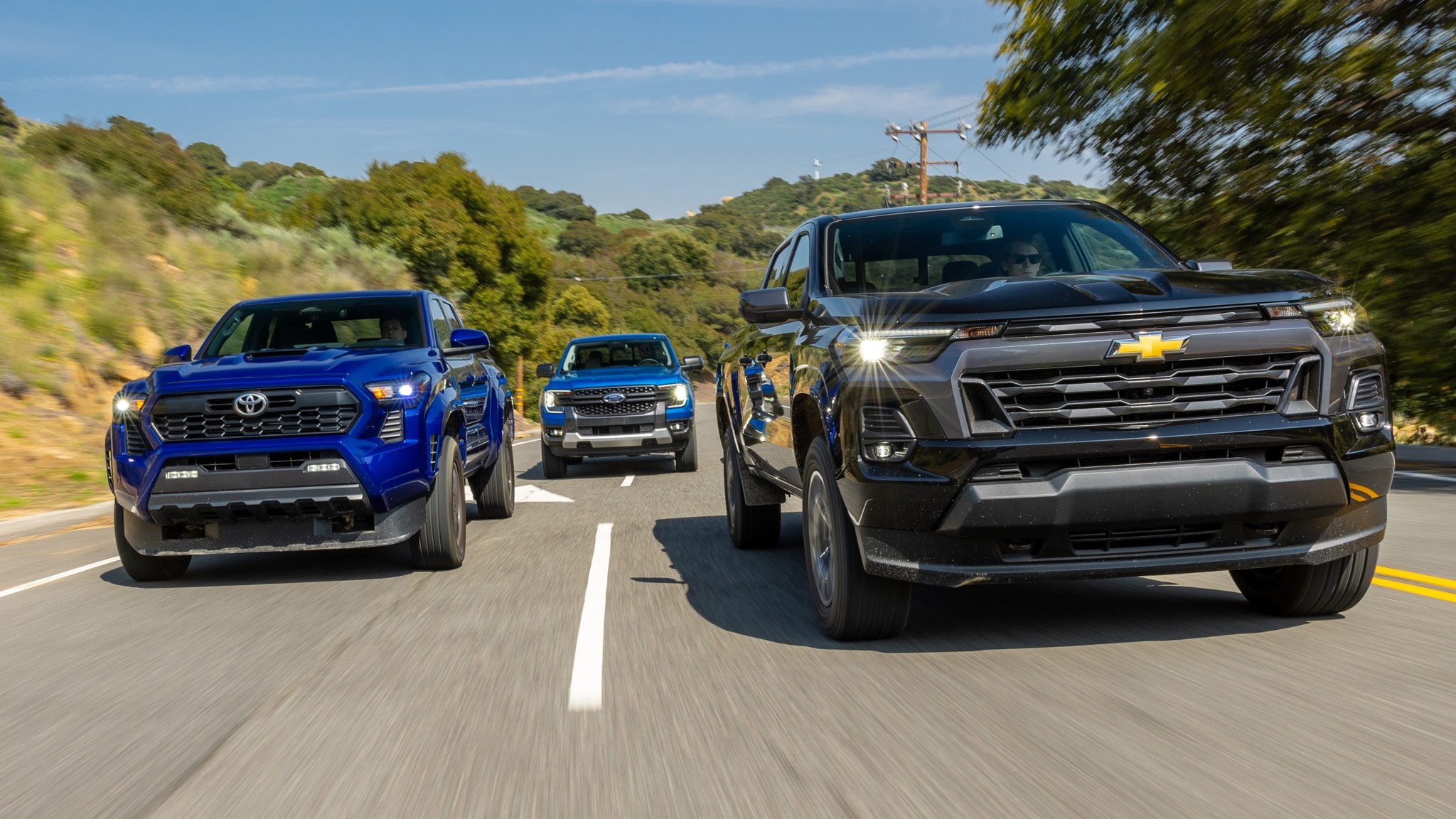 012 2024 toyota tacoma vs ford ranger vs chevrolet colorado