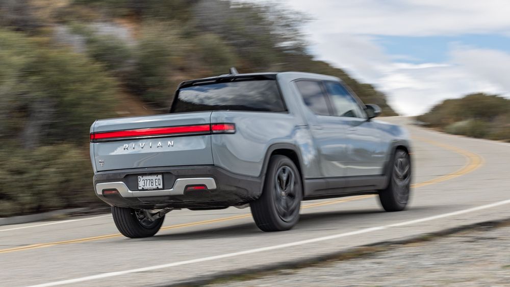 016 2024 Rivian R1T Dual Motor rear in motion view