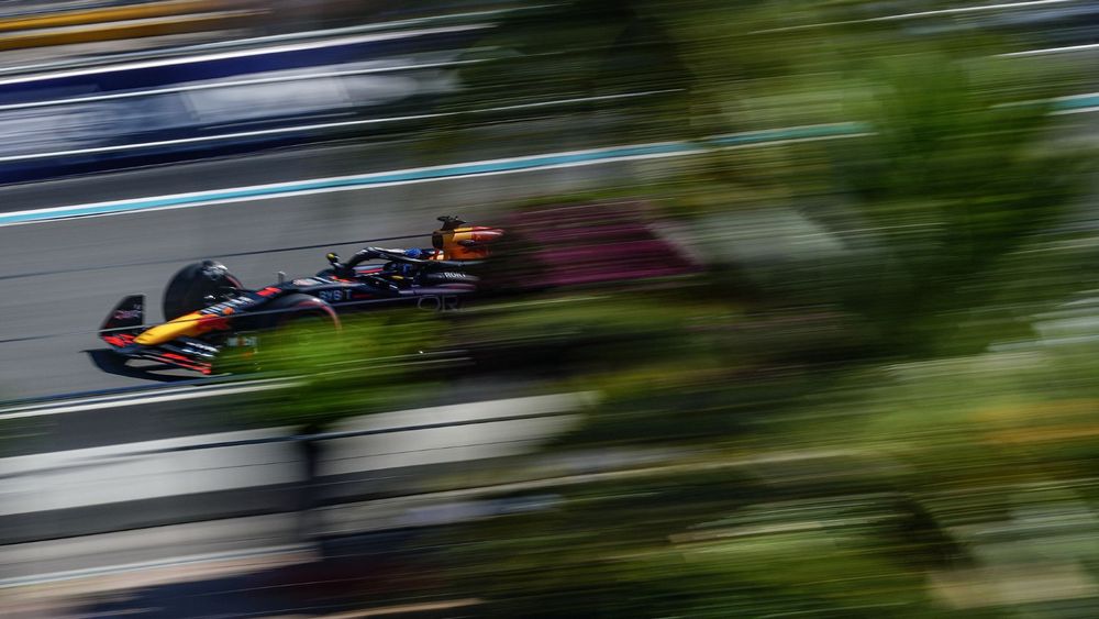 5 Red Bull Racing driver Max Verstappen captures pole position during qualifying at the 2024 Formula 1 Miami Grand Prix