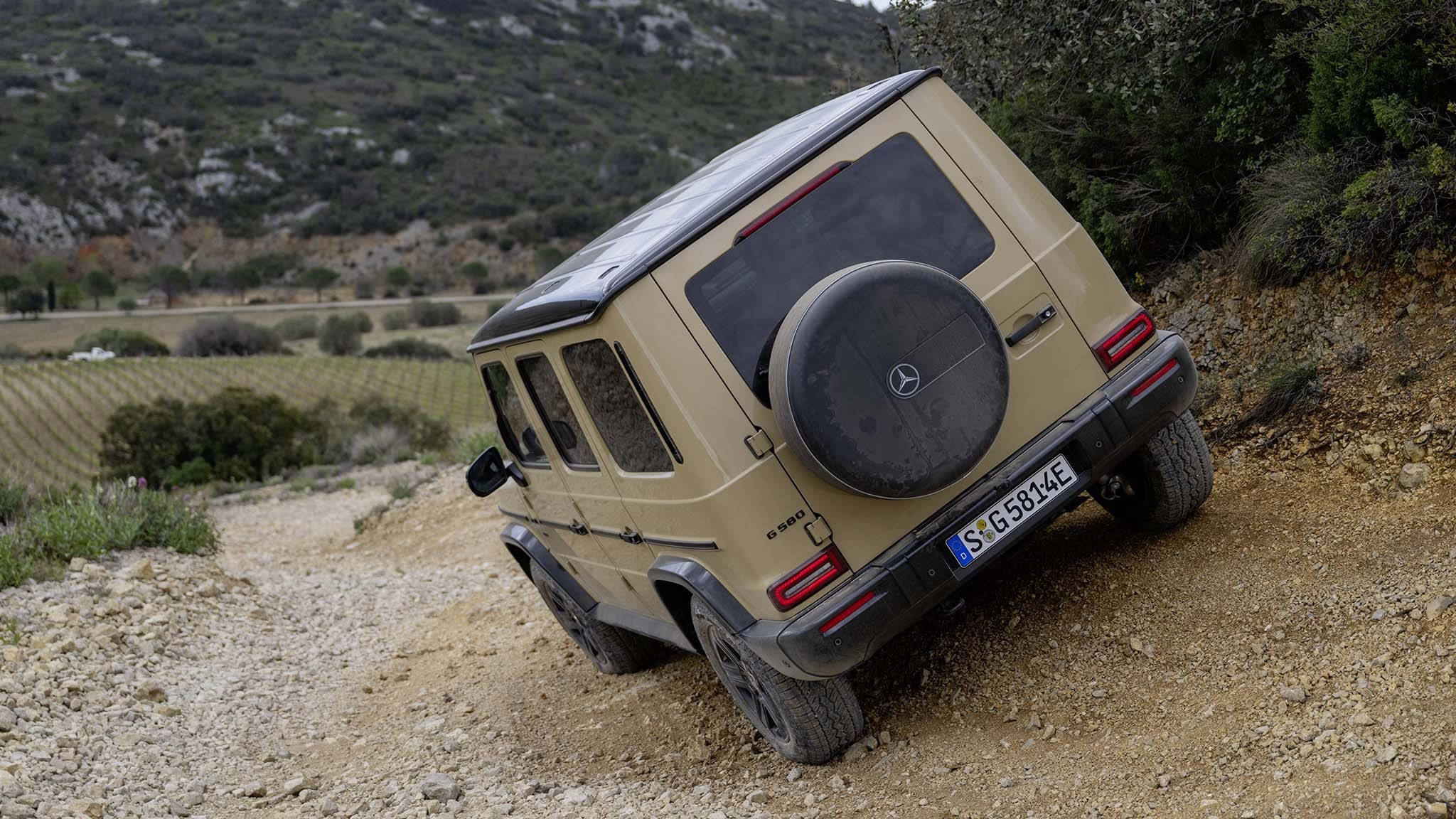 018 2025 mercedes benz g580 electric first drive rear view