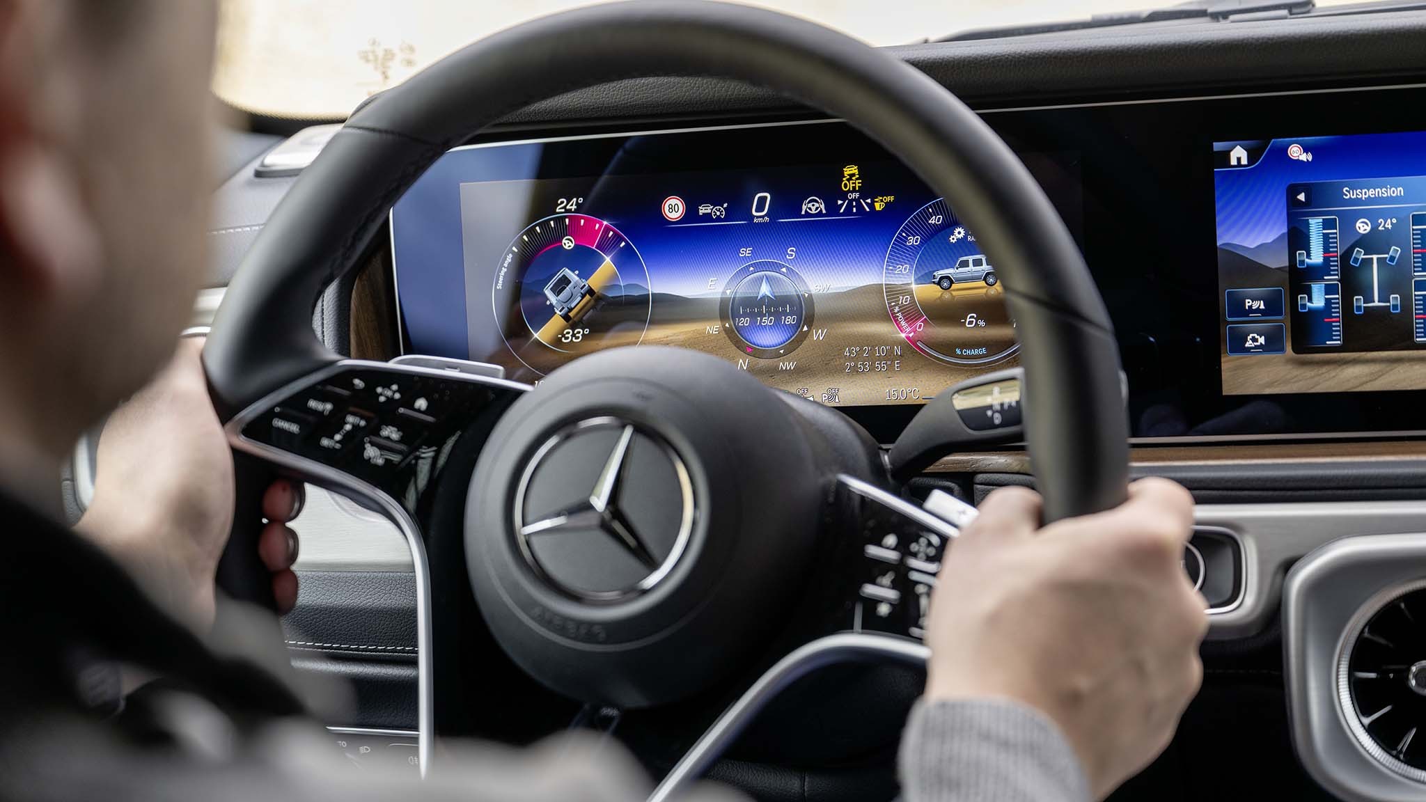 019 2025 mercedes benz g580 electric first drive steering wheel