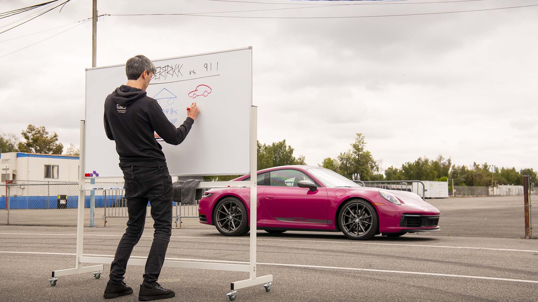 003 tesla cybertruck beast vs porsche 911 carrera t drag race towing rematch