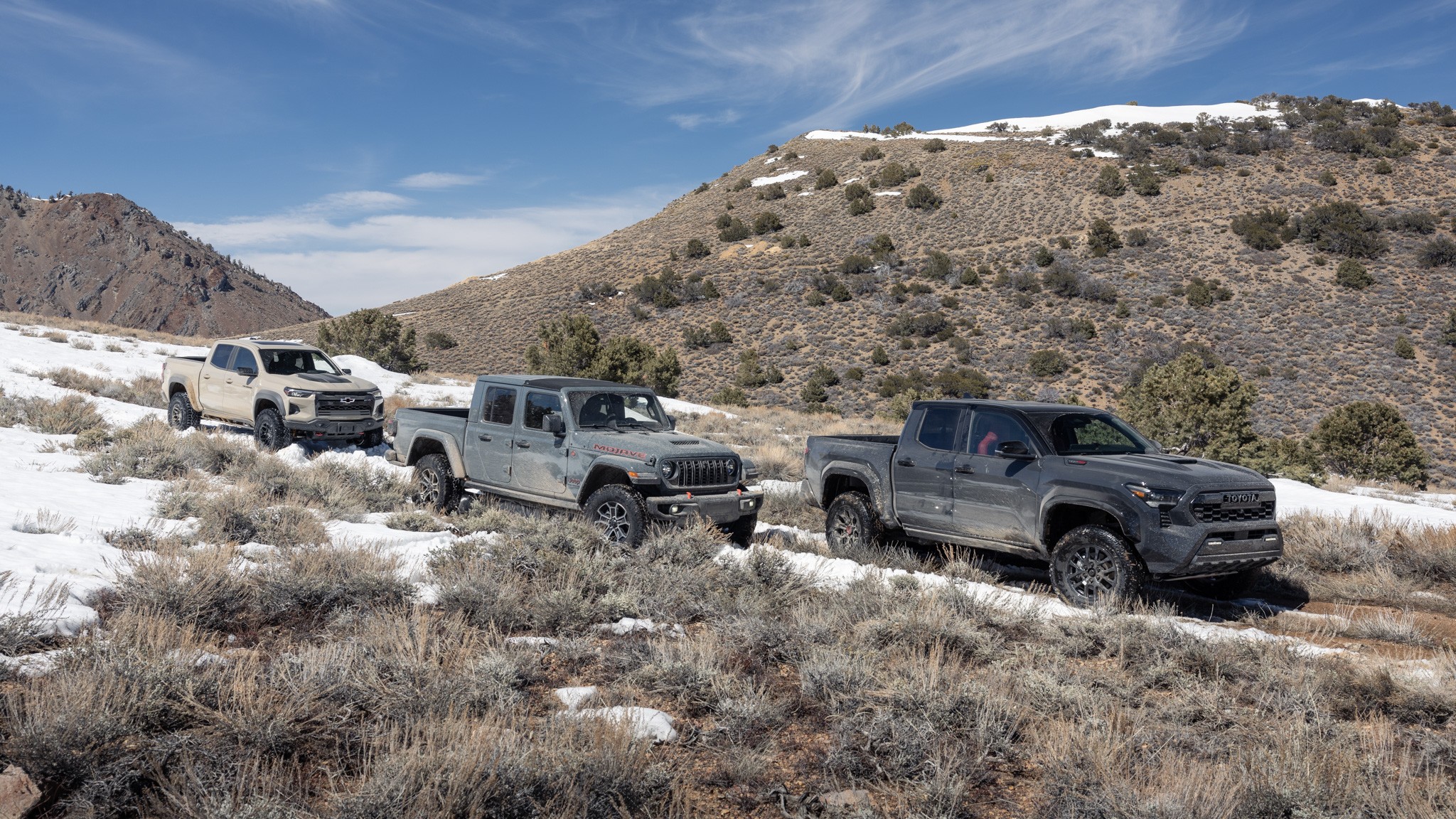 037 2024 toyota tacoma trd pro vs 2024 chevrolet colorado zr2 bison vs 2024 jeep gladiator mojave comparison test