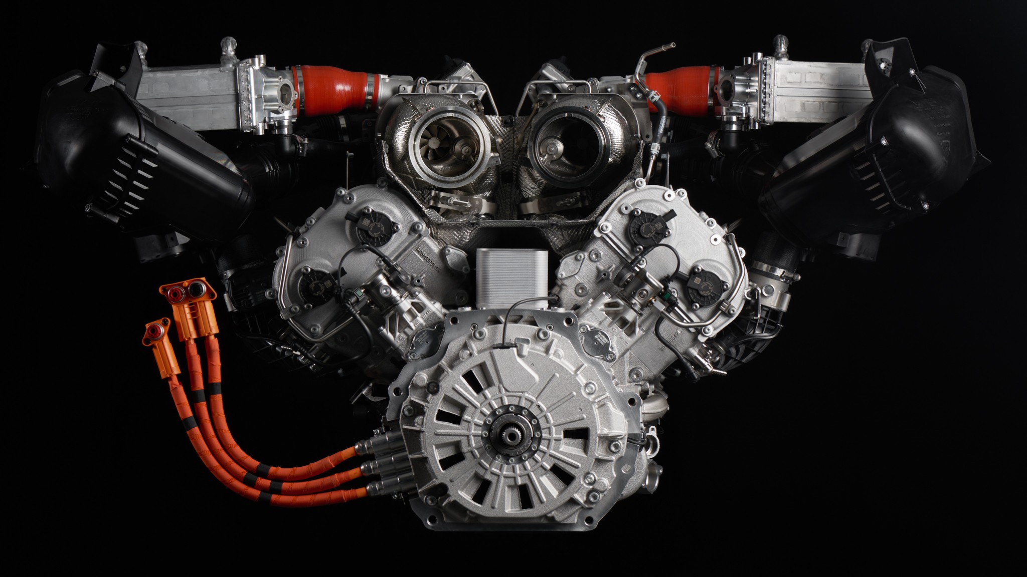Lamborghini V8 Twin Turbocharger Hybrid Axial Motor Hot Vee 1
