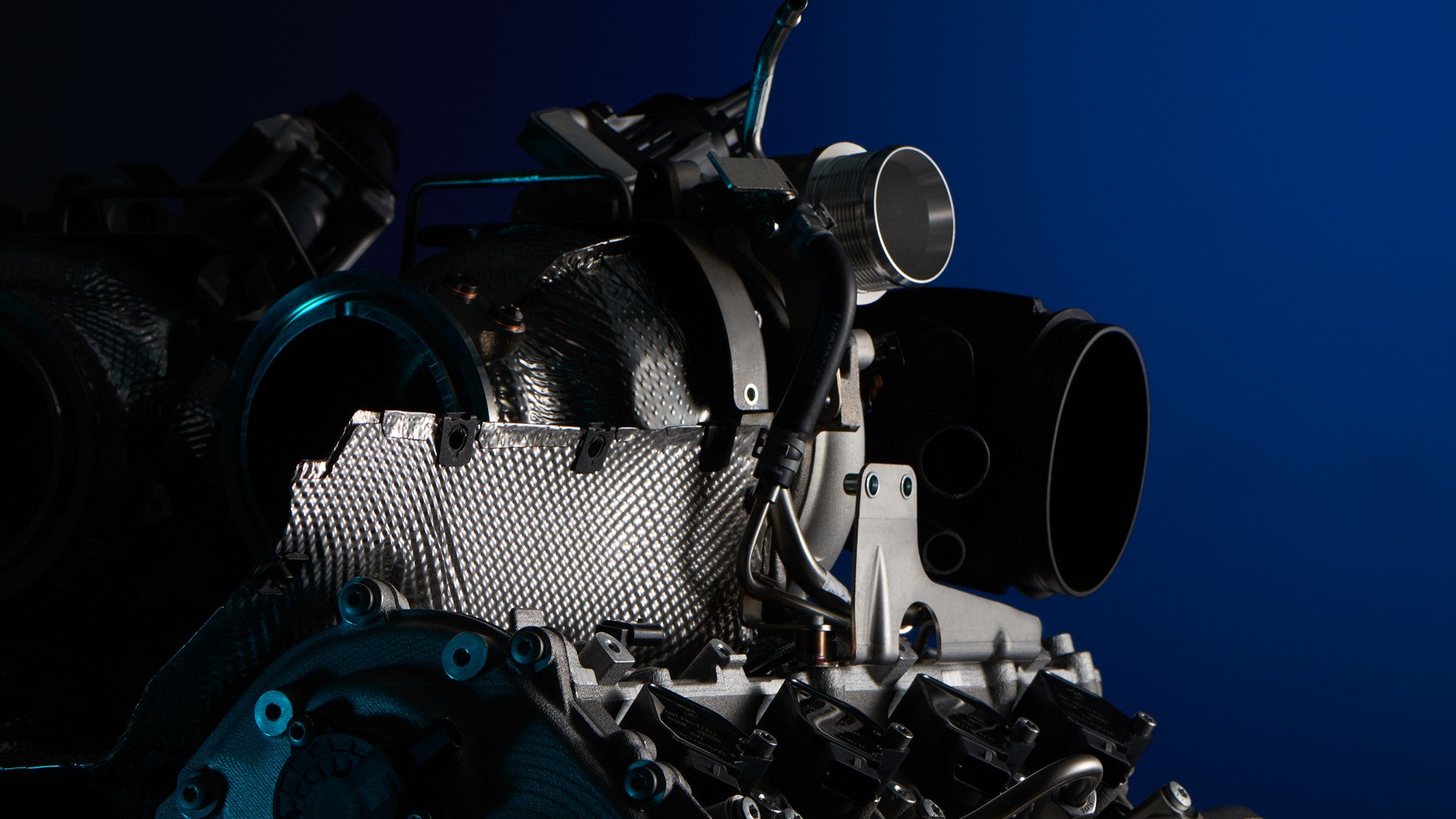 Lamborghini V8 Twin Turbocharger Hybrid Axial Motor Hot Vee 9