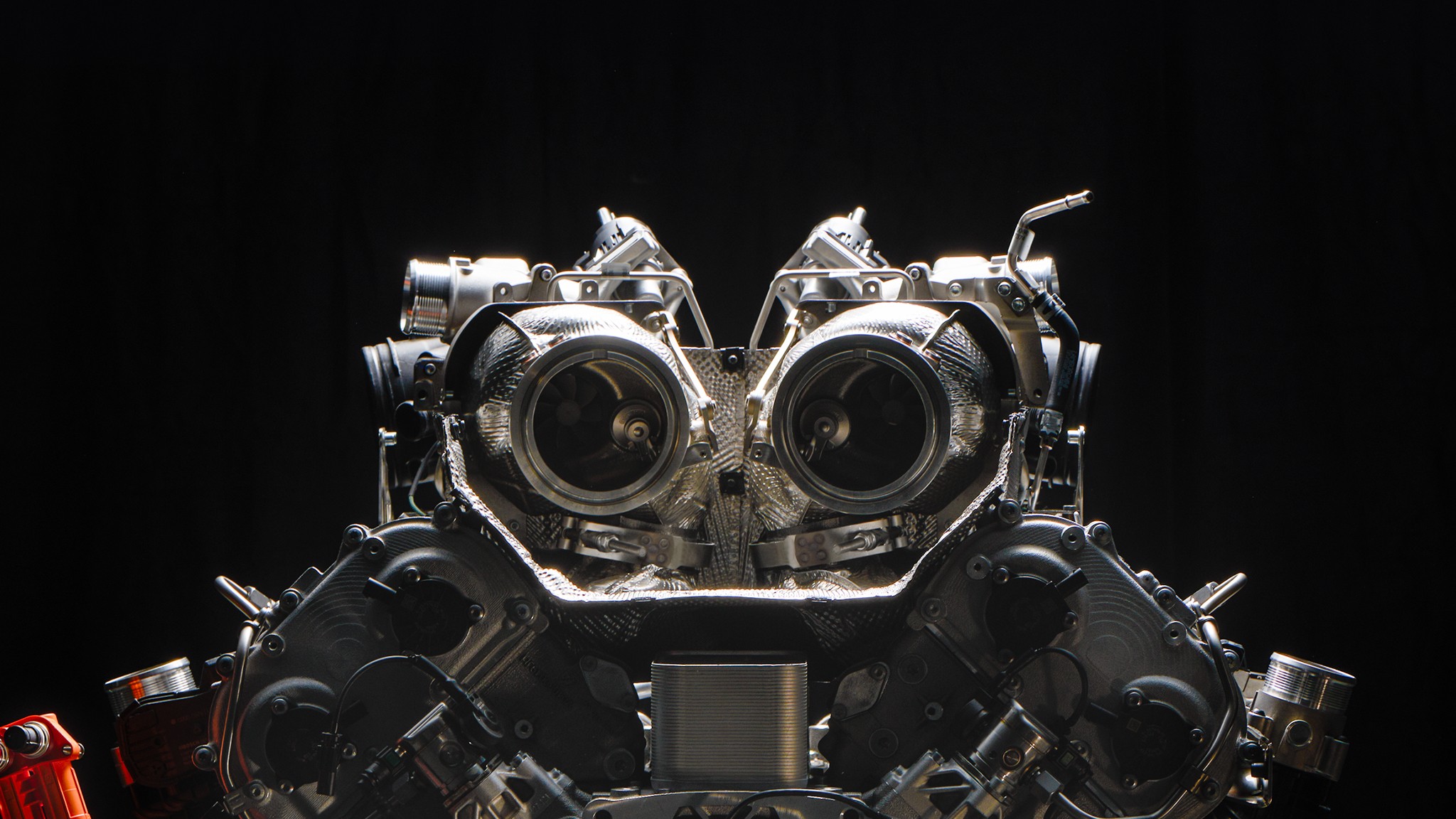 Lamborghini V8 Twin Turbocharger Hybrid Axial Motor Hot Vee 14