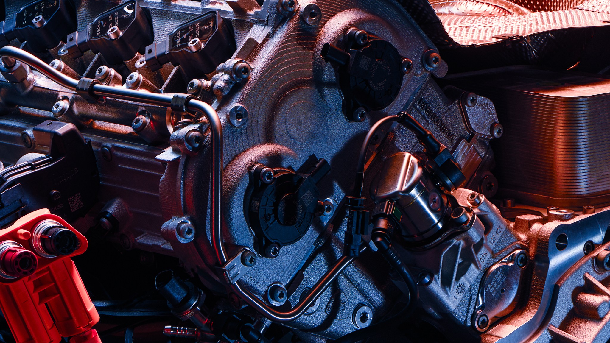 Lamborghini V8 Twin Turbocharger Hybrid Axial Motor Hot Vee 16