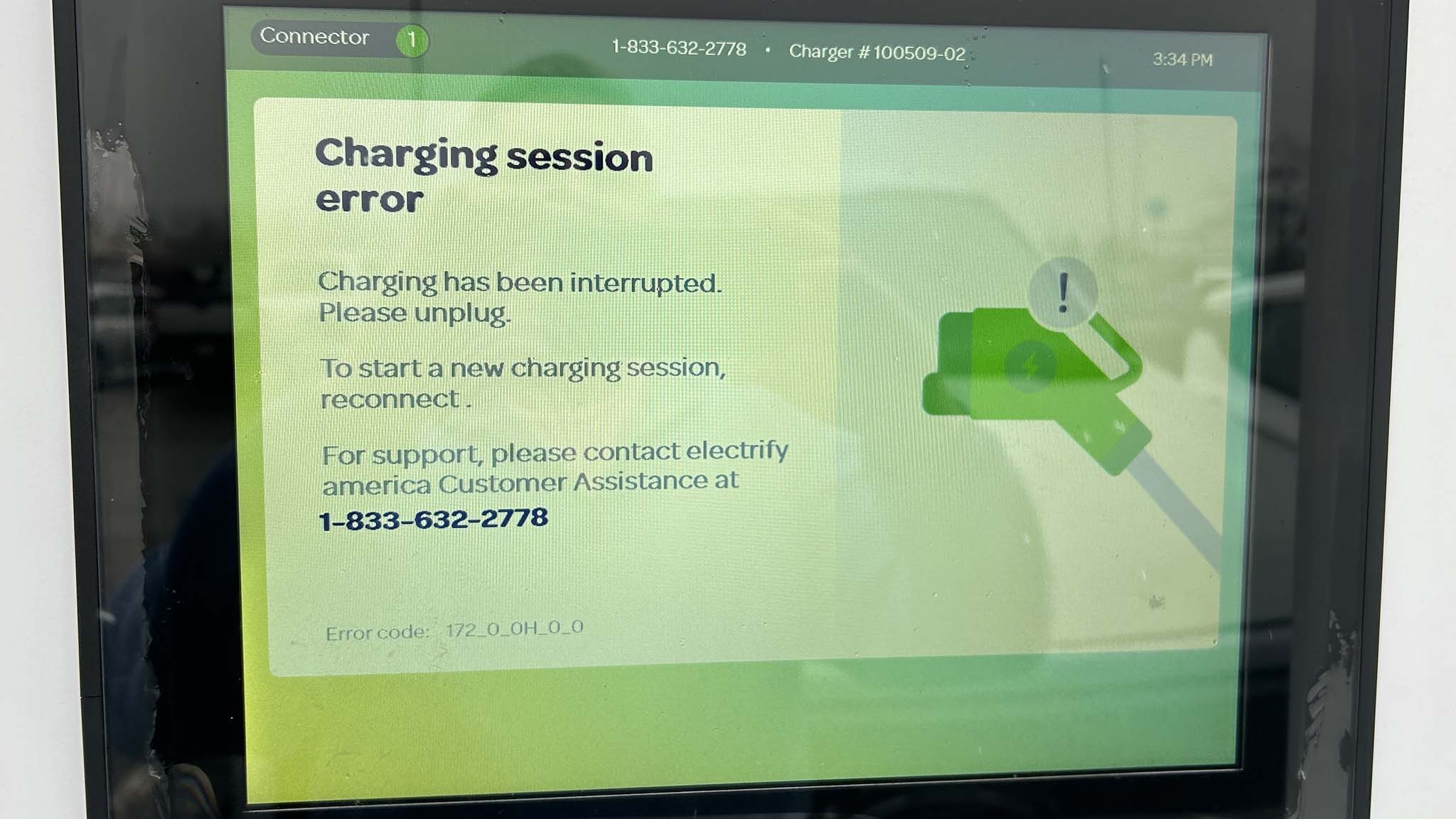 EA Charging Station Error Message