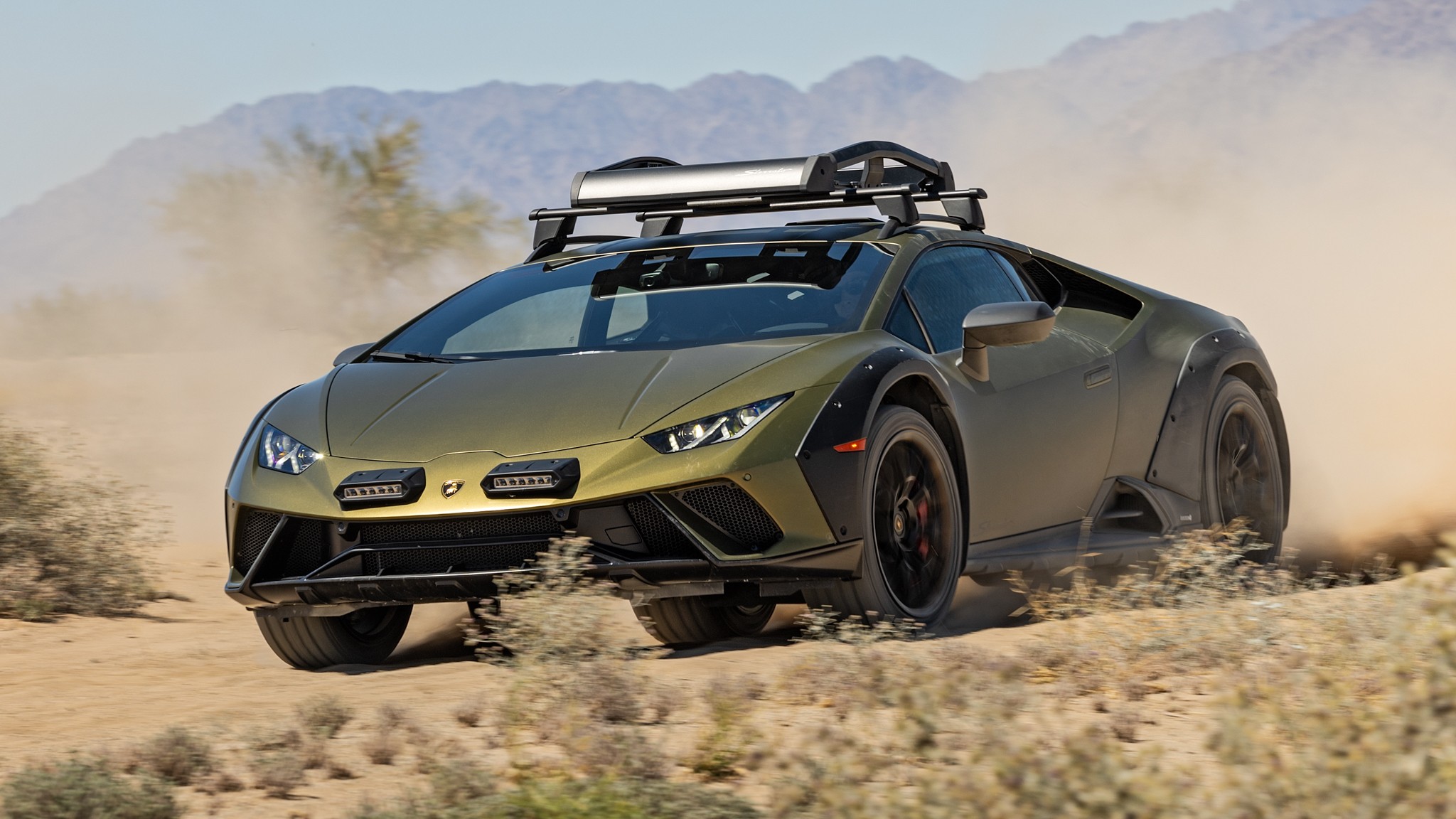 003 2024 Lamborghini Huracan Sterrato Front Three Quarter Action