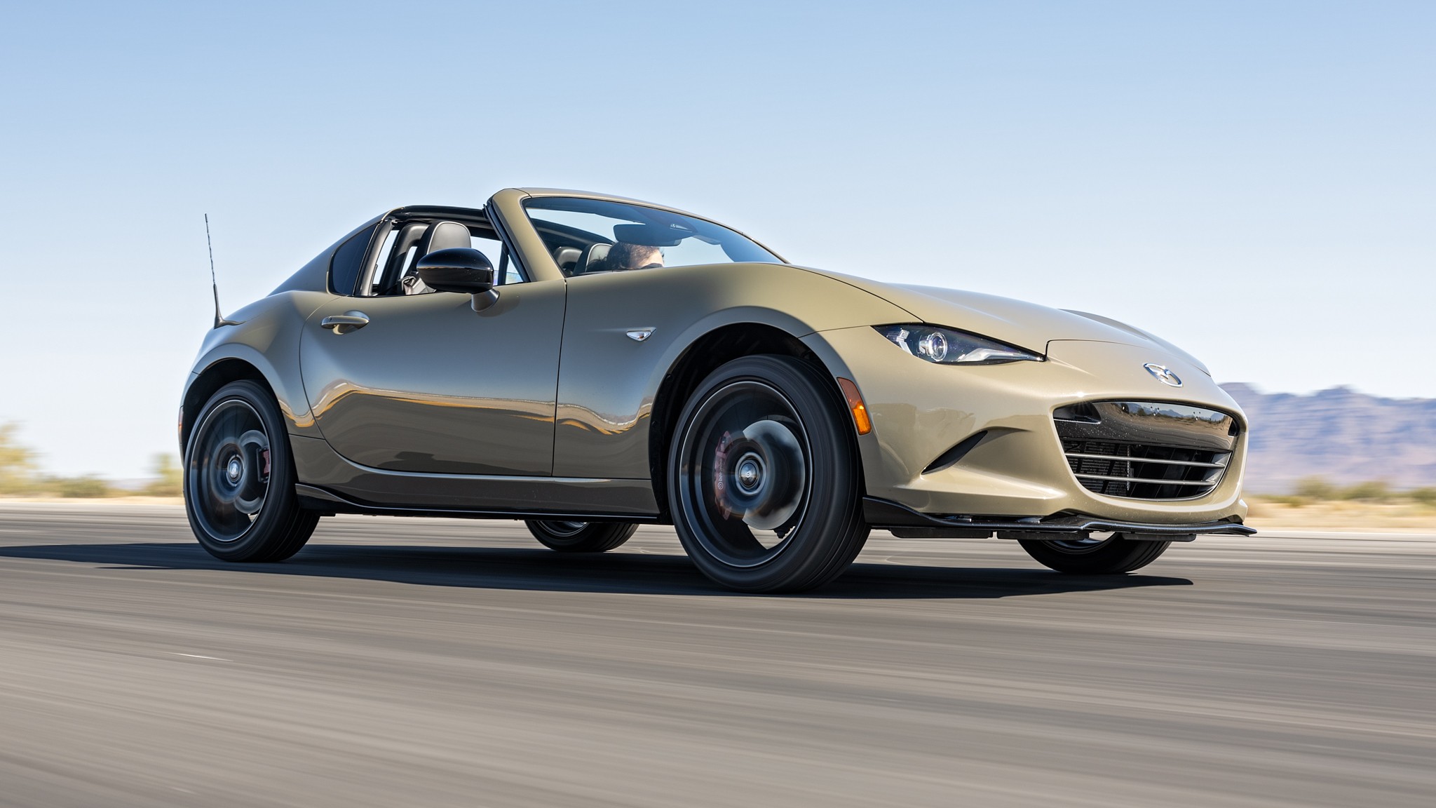 003 2024 Mazda Miata RF Front Three Quarter Action