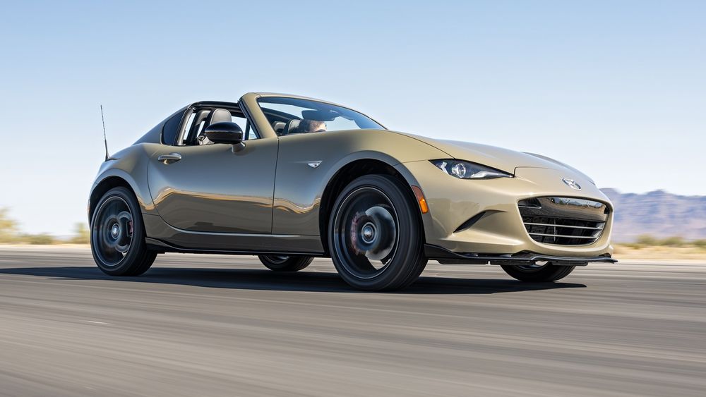 003 2024 Mazda Miata RF Front Three Quarter Action