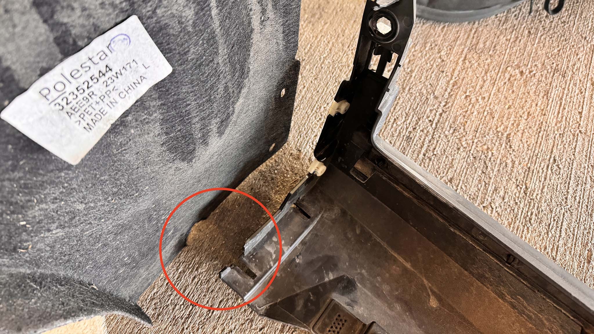 2024 polestar 2 single motor mud flap repair 3