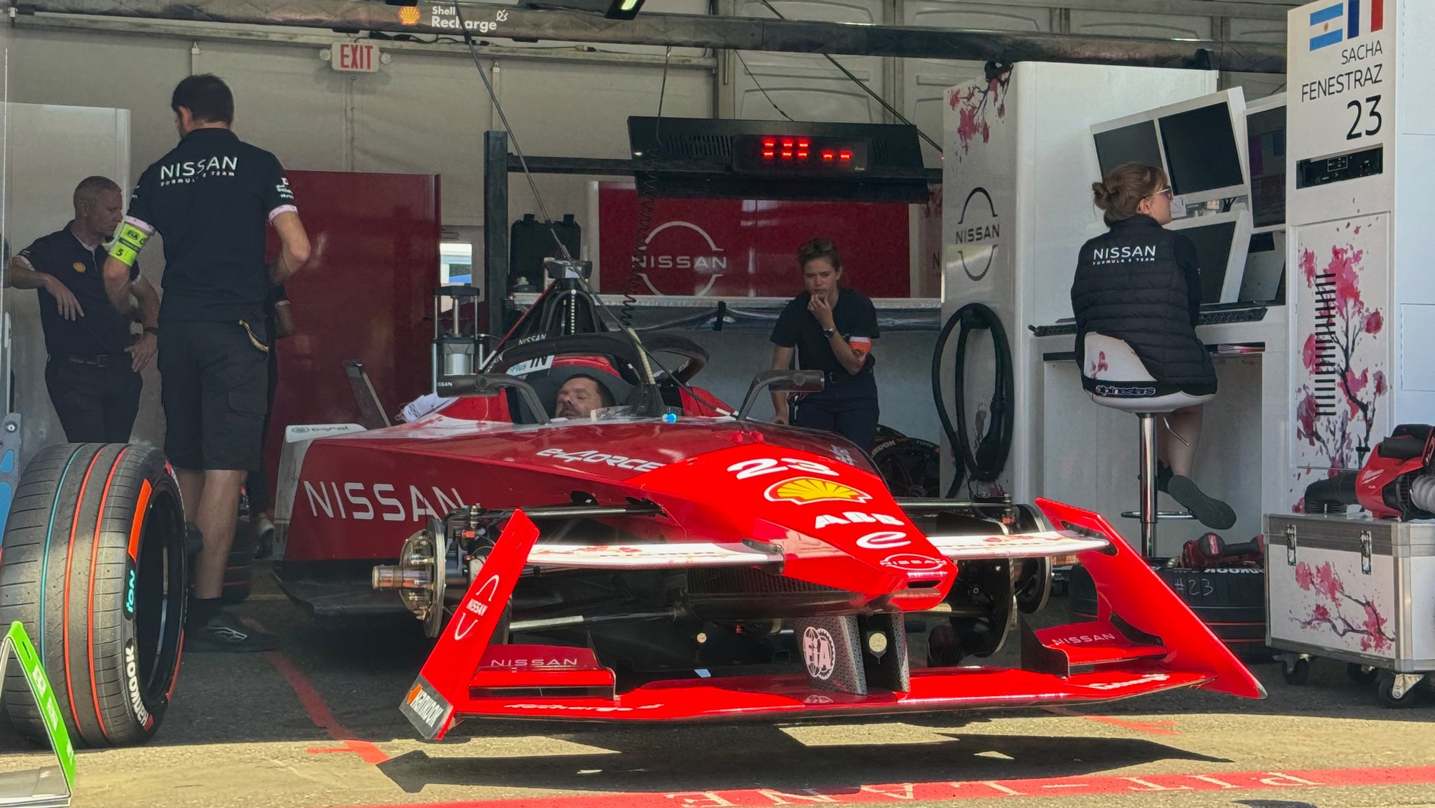 nissan formula e portland in garage