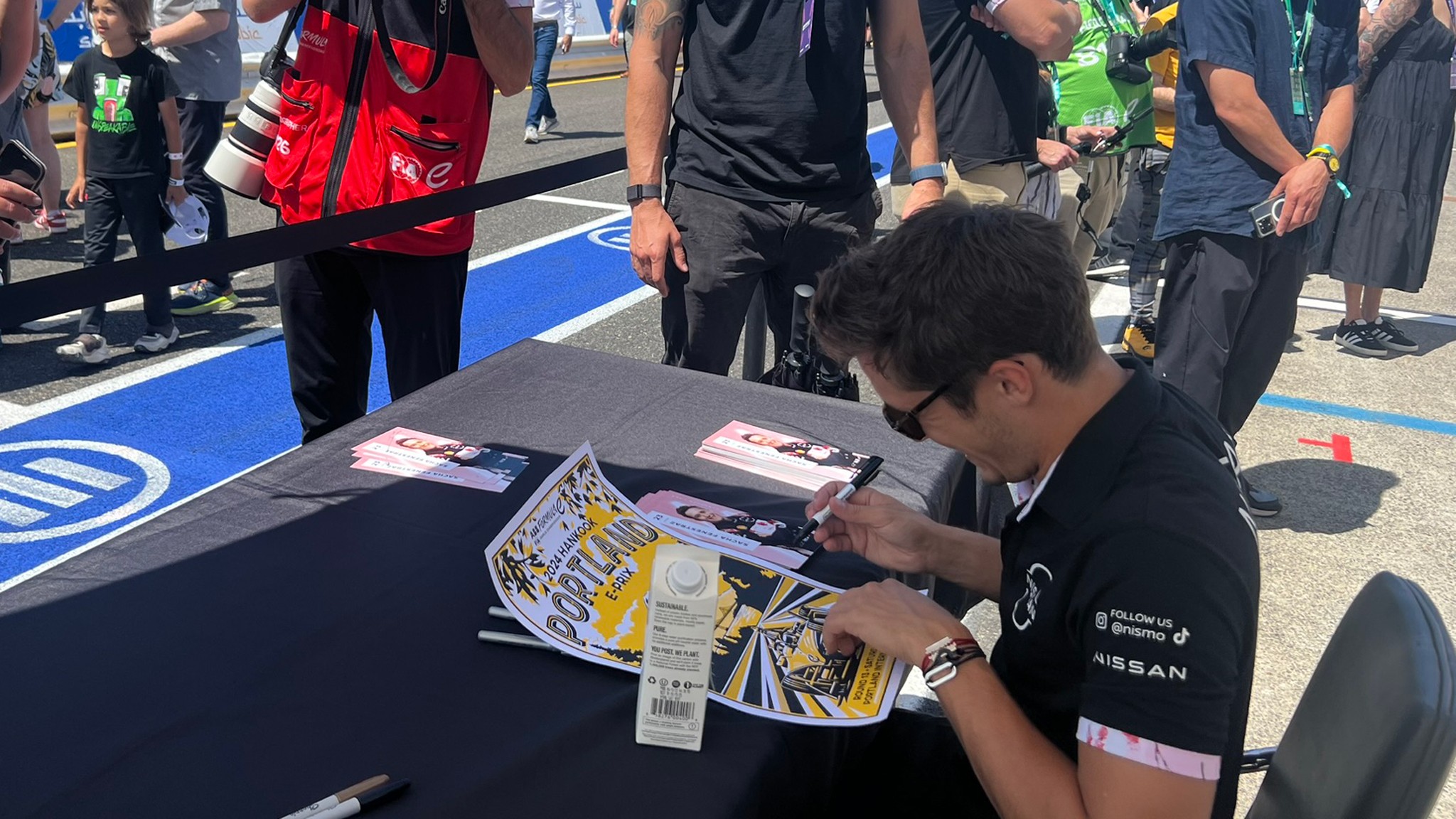 nissan formula e portland signing autographs
