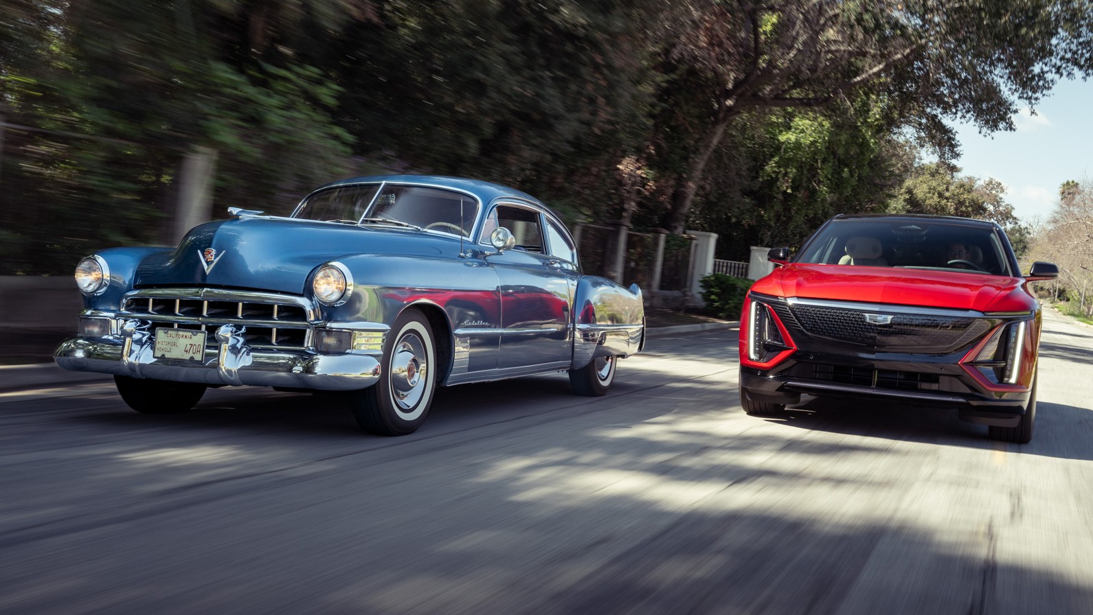 001 2024 cadillac lyriq vs 1949 cadillac group motion lead crop