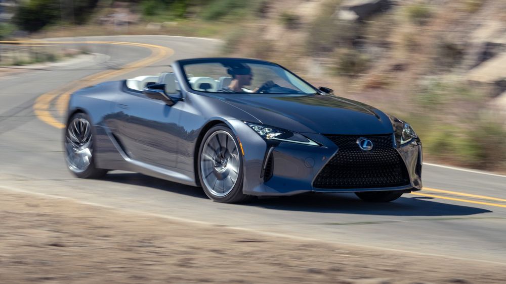 004 2024 Lexus LC500 Convertible Front Three Quarter Action