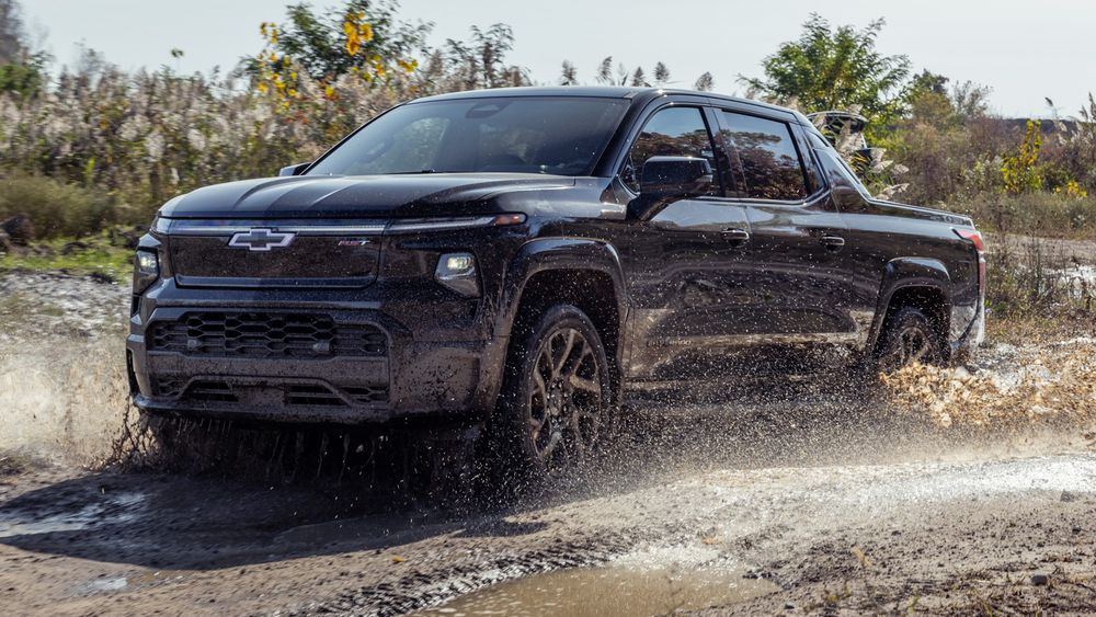 004 2024 Chevy Silverado EV RST Front Three Quarter Action