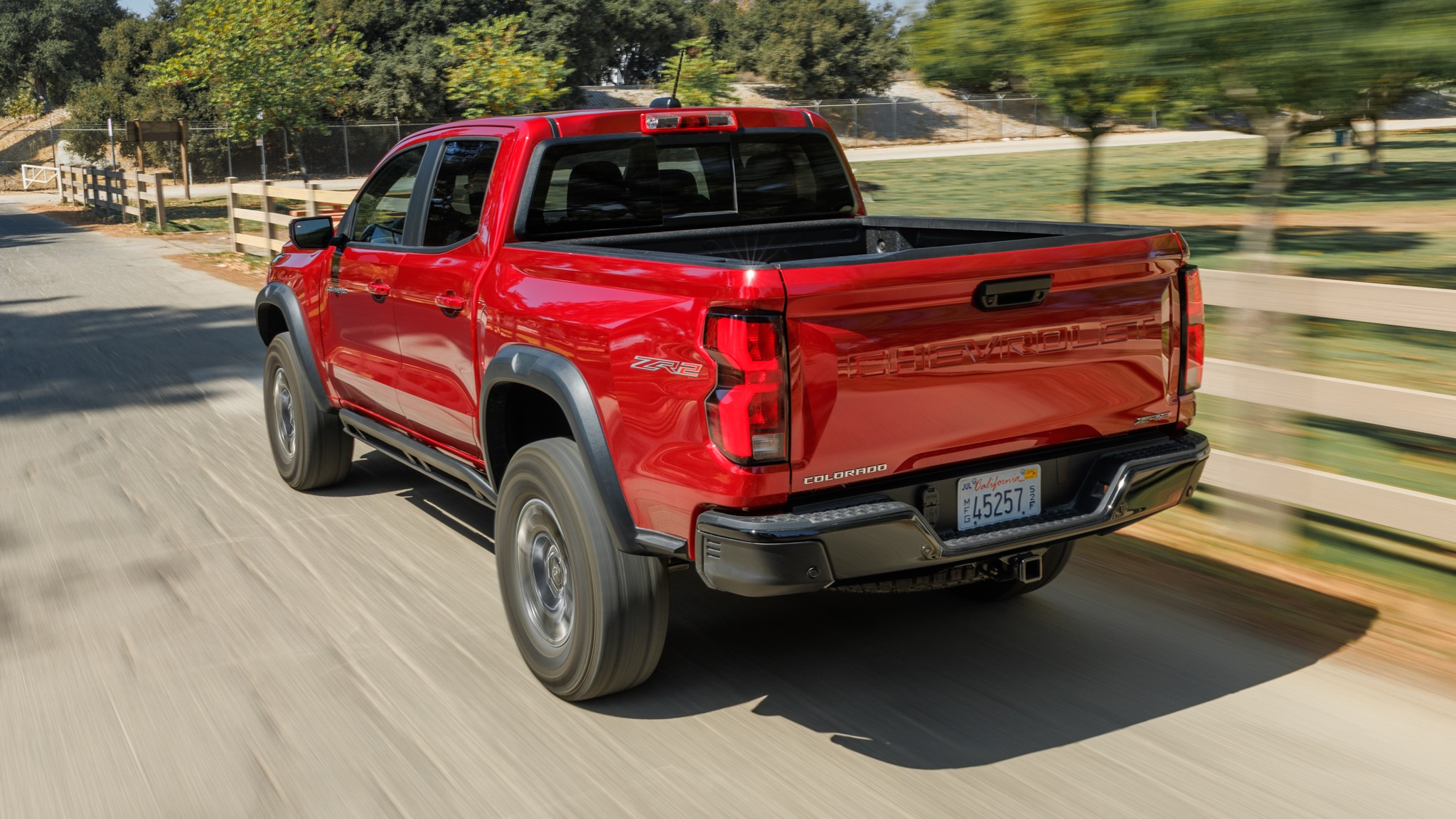 033 2024 Chevrolet Colorado ZR2 rear view in motion
