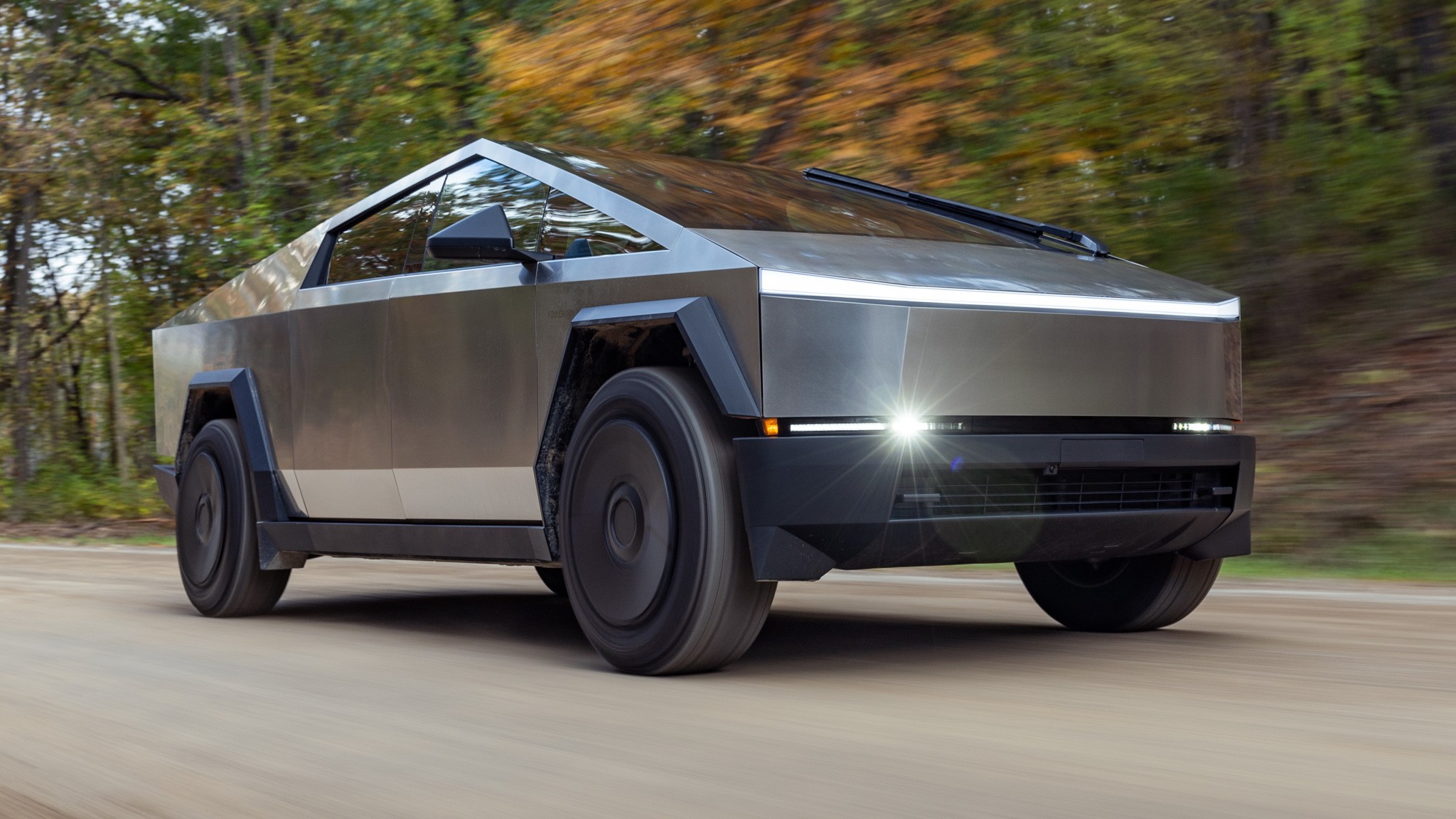 002 2024 Tesla Cybertruck Beast Front Three Quarter Motion