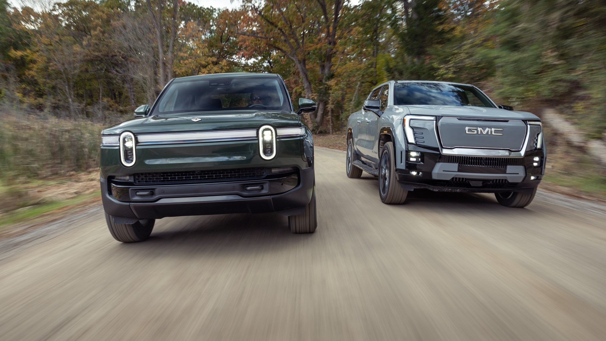 002 2024 GMC Sierra EV Denali vs 2025 Rivian R1T Tri Motor