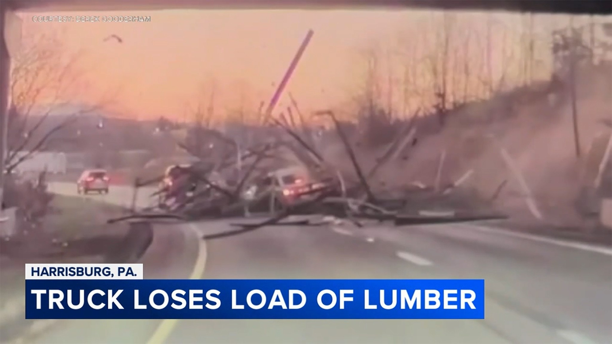 harrisburg penn lumber truck crash video dashcam